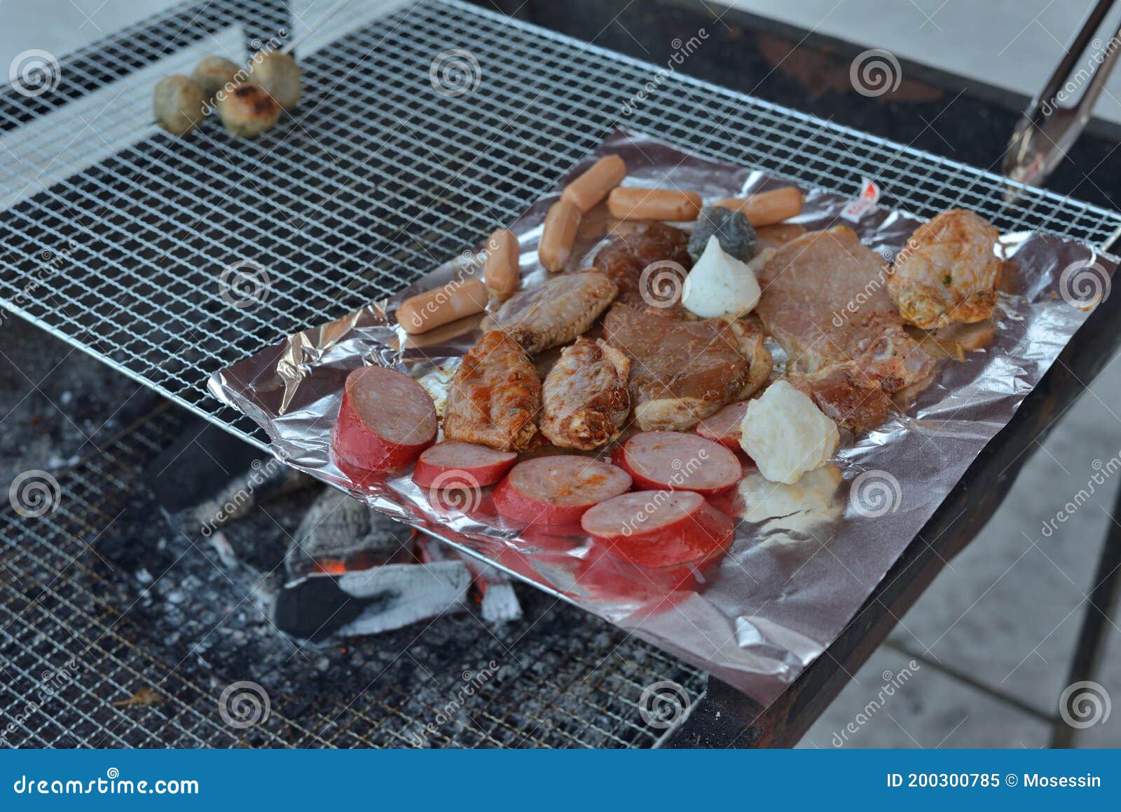 BBQ meat fire charcoal stock image. Image of dinner 200300785