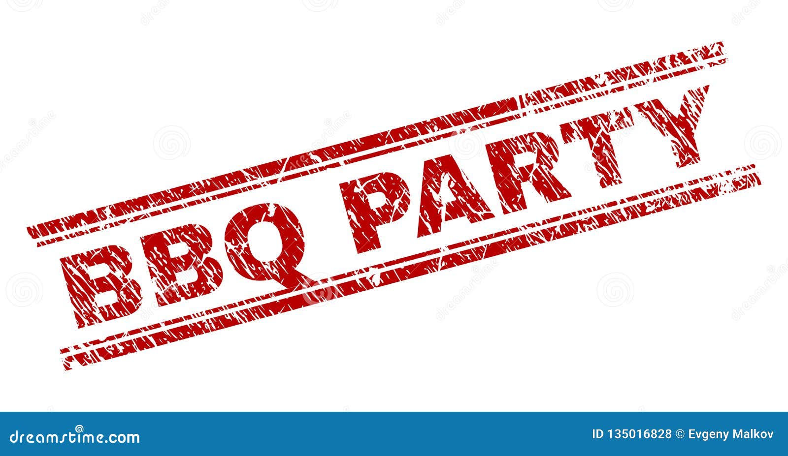Scratched Textured BBQ PARTY Stamp Seal Stock Vector Illustration of
