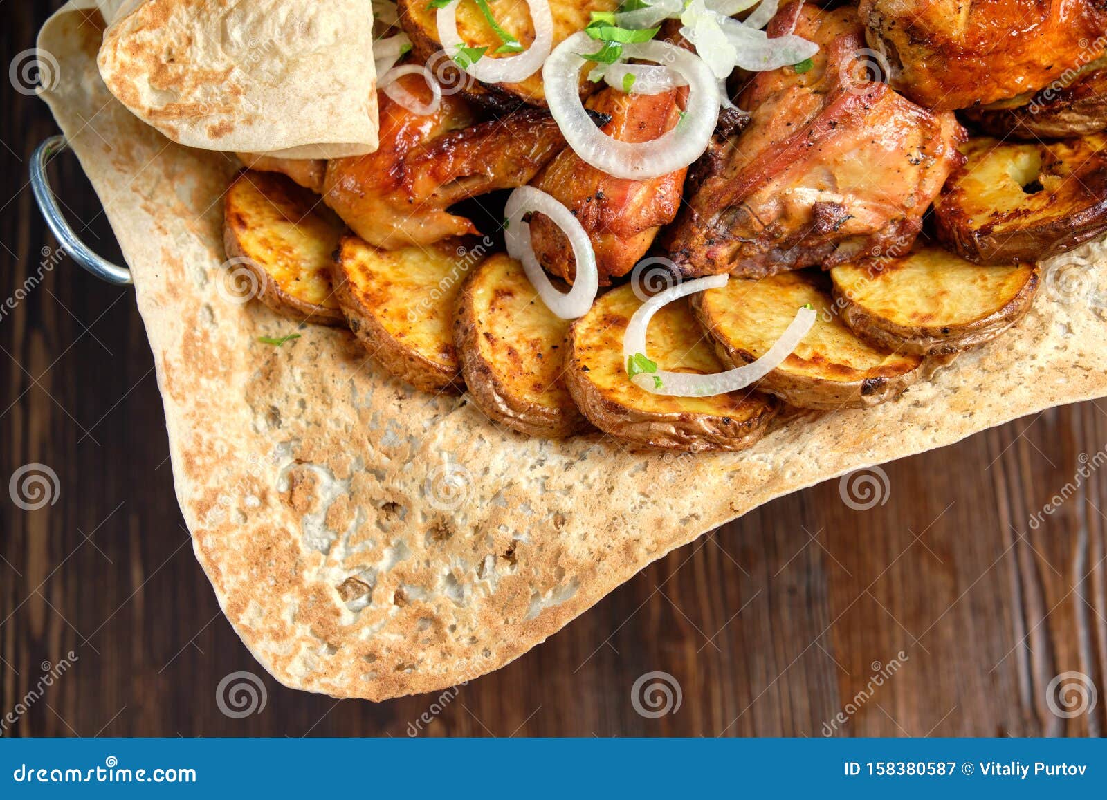 BBQ on Pita Bread. Restaurant Menu Stock Image Image of lettuce