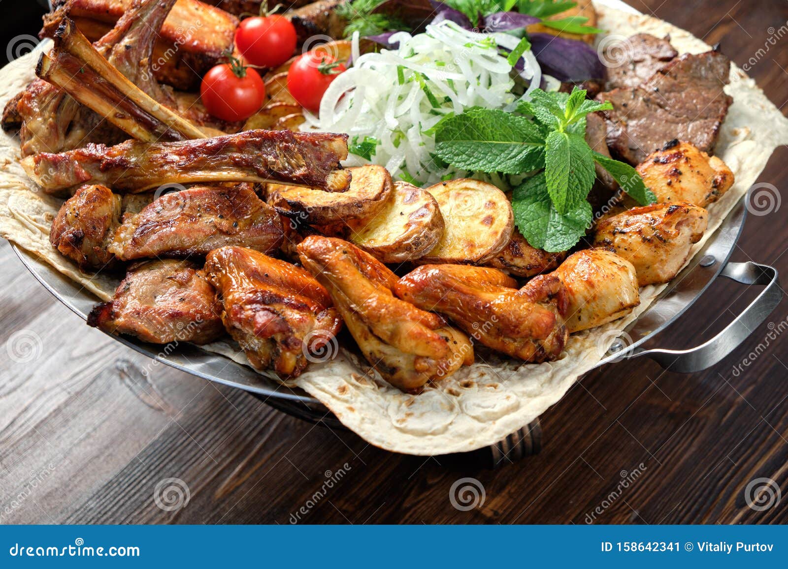 BBQ on Pita Bread. Restaurant Menu Stock Image Image of meat