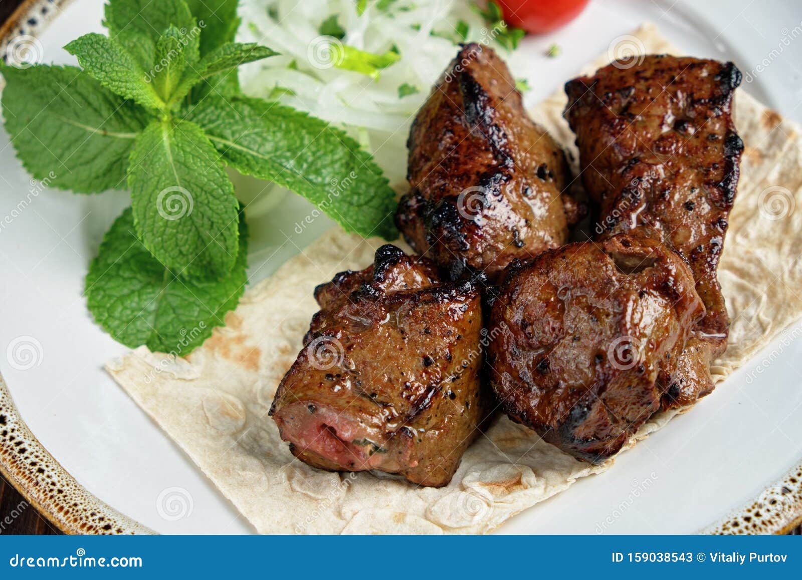 BBQ on Pita Bread. Restaurant Menu Stock Image Image of horizontal