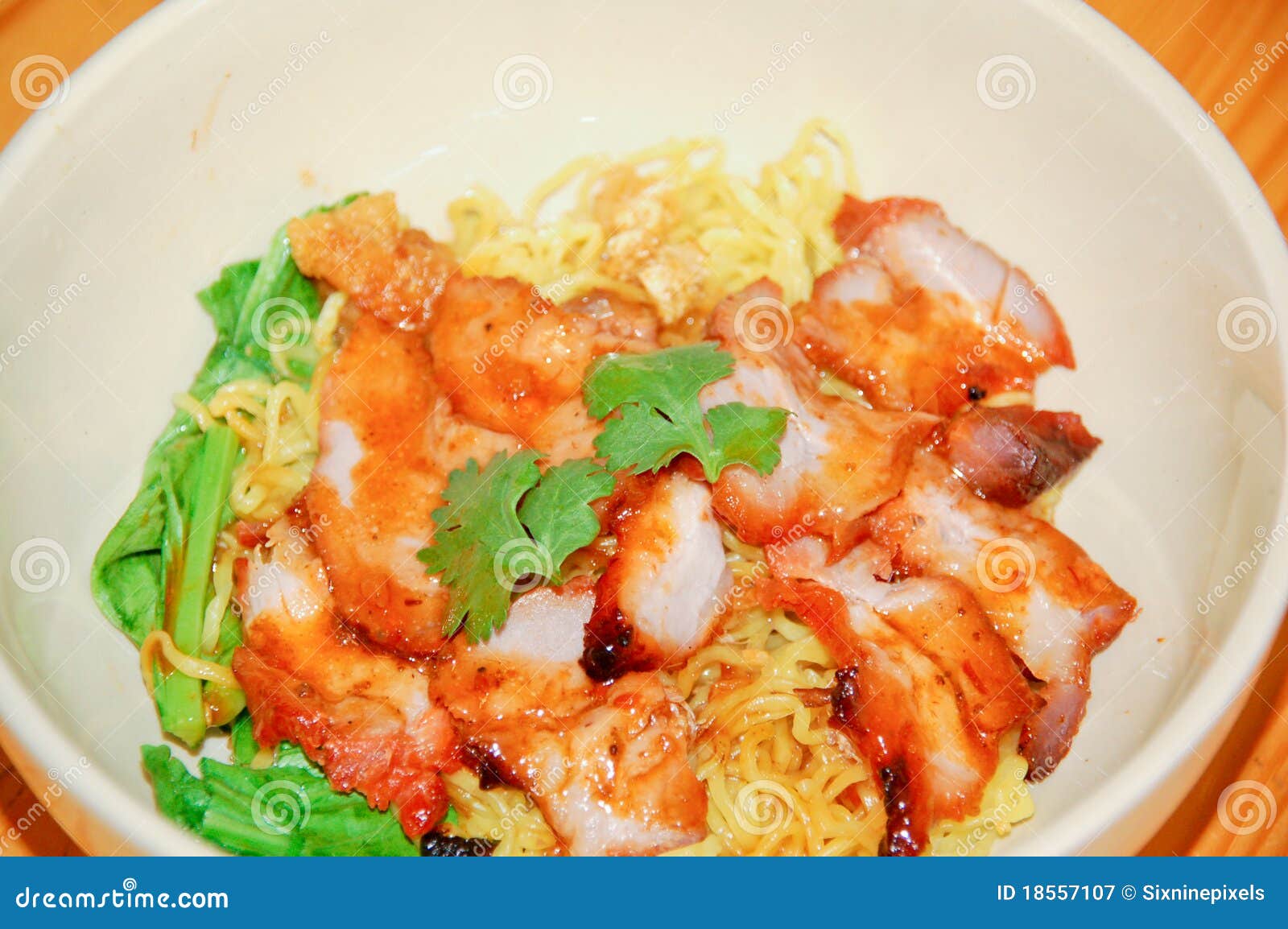 Bbq Pork Noodle stock image. Image of singapore, dining 18557107