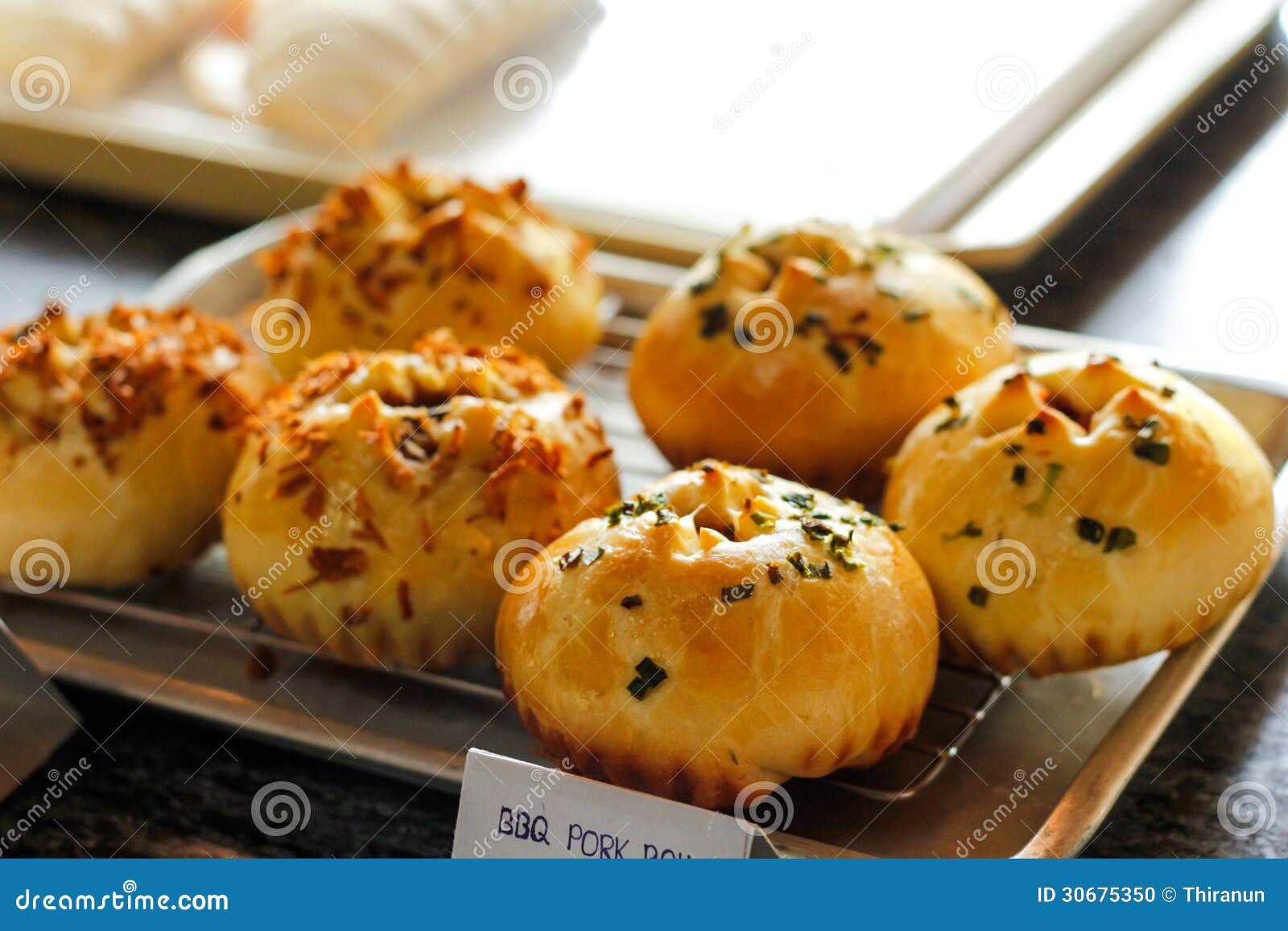 BBQ Pork Roll Bread stock photo. Image of macro, food 30675350