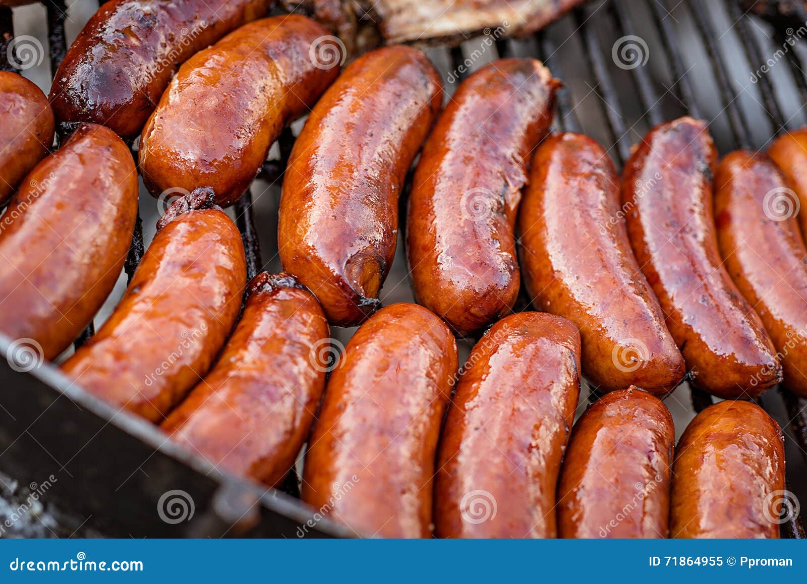 BBQ with sausages stock image. Image of grilled, cooked 71864955