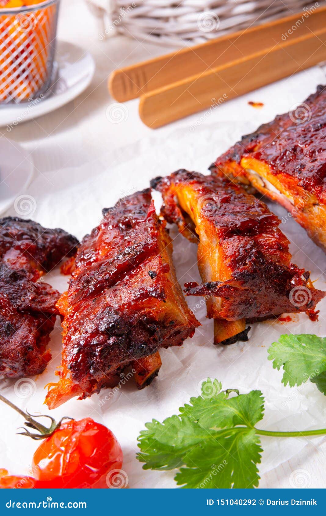 BBQ Spare Ribs from a Charcoal Grill Stock Photo Image of polish
