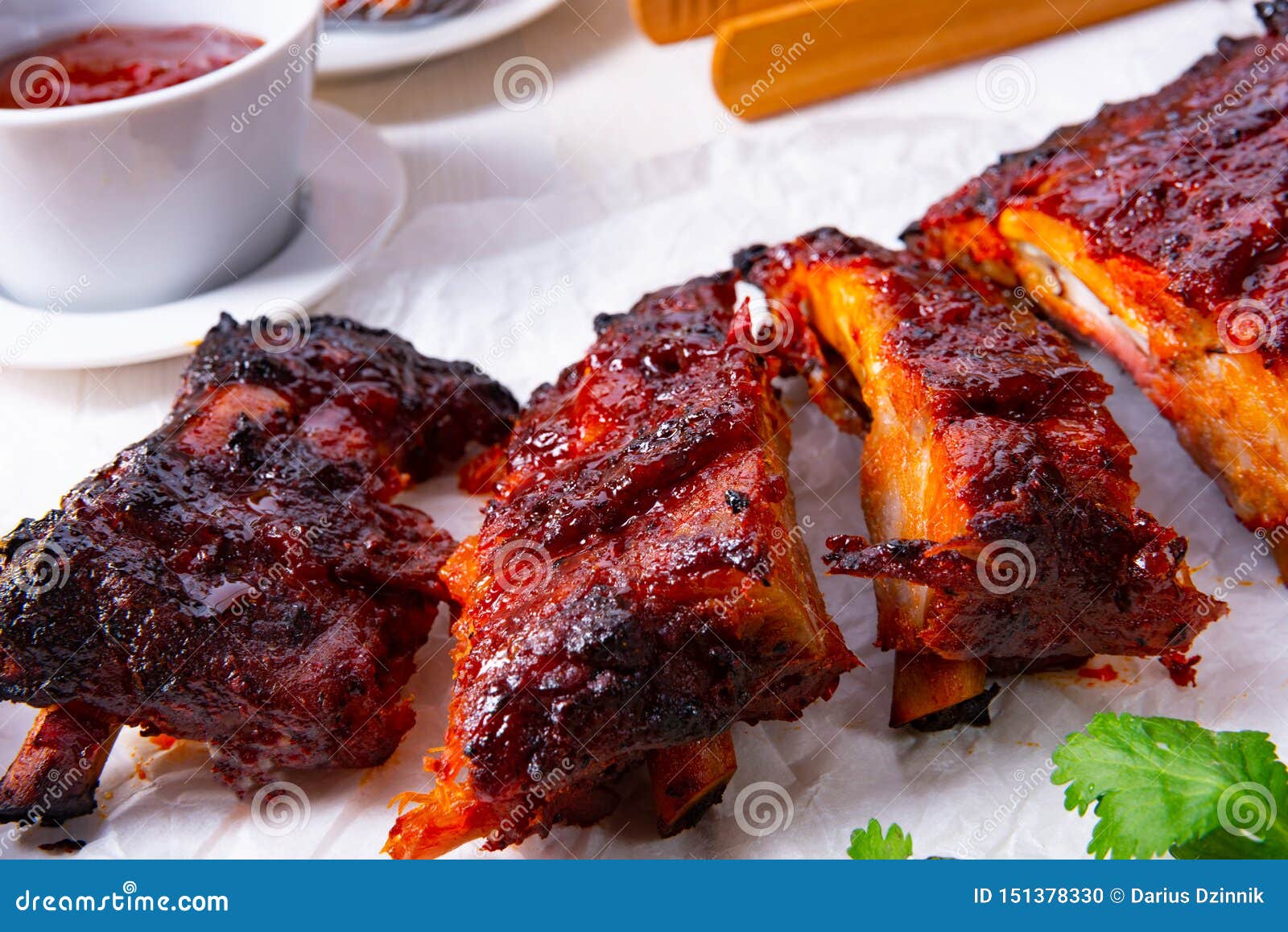 BBQ Spare Ribs from a Charcoal Grill Stock Photo Image of bones, grilled 151378330