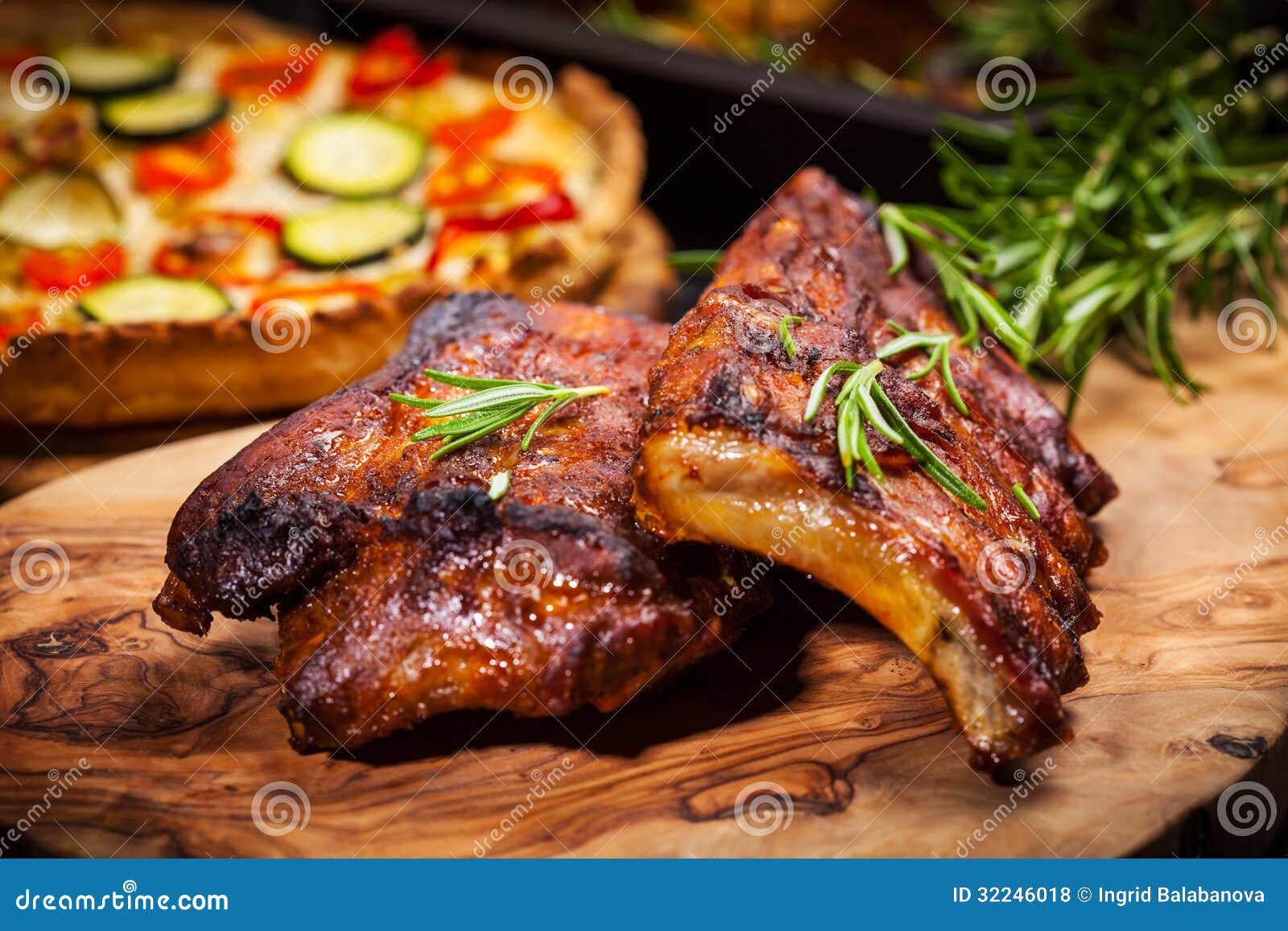bbq spare ribs with herbs