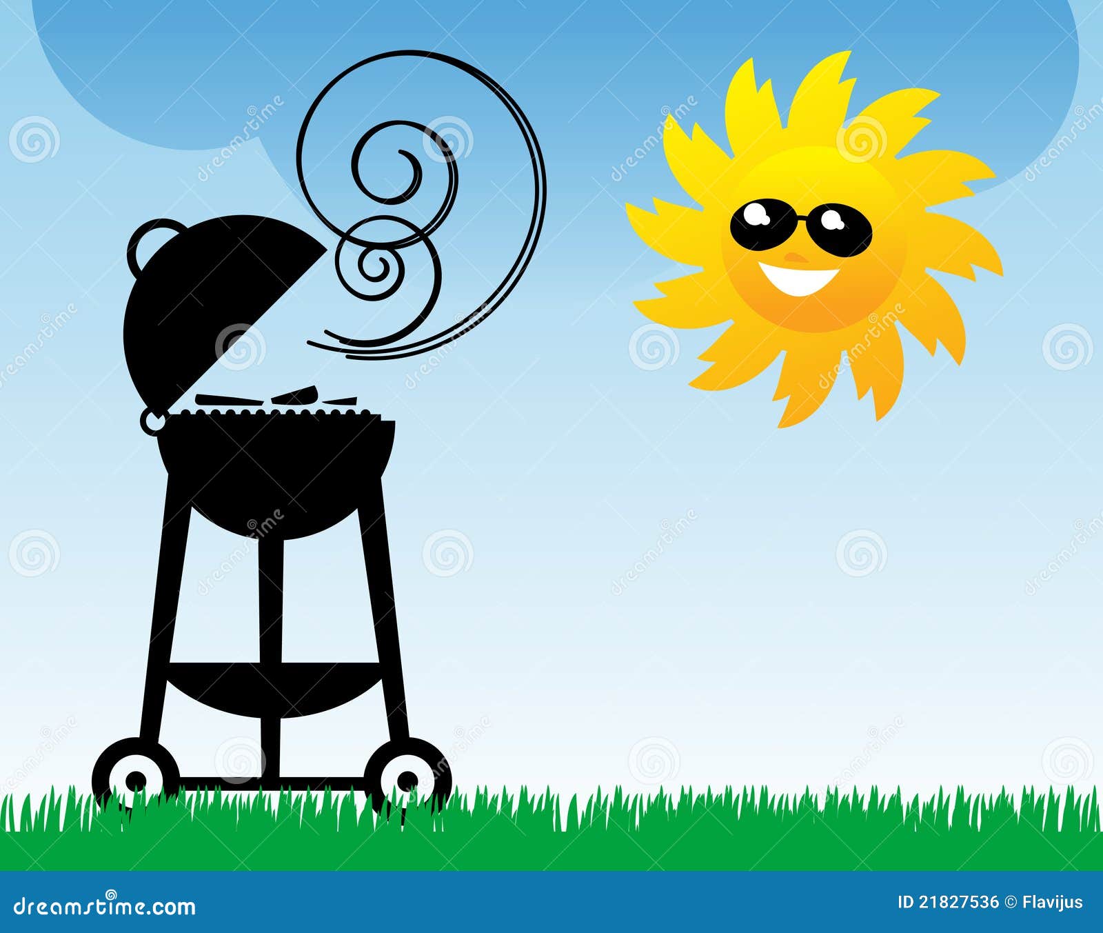 BBQ And Sun Royalty Free Stock Image - Image: 21827536