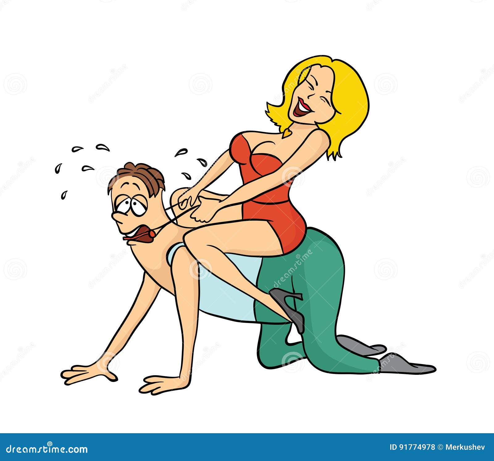 BDSM Adult Couple, Sado Maso Sexual Role Game. Vector Illustration,  Isolated on White. Stock Vector - Illustration of role, isolated: 91774978