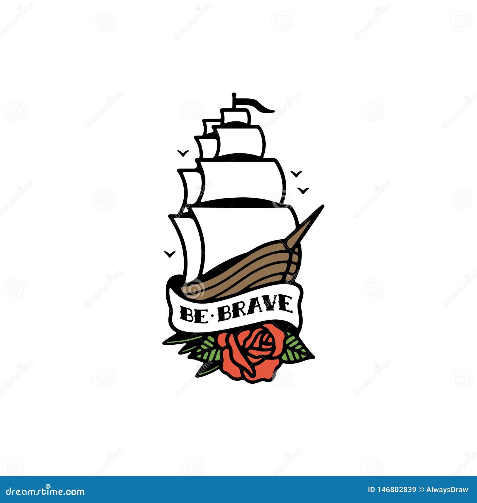 Ship n flower - American traditional tattoo design by drawmort on DeviantArt