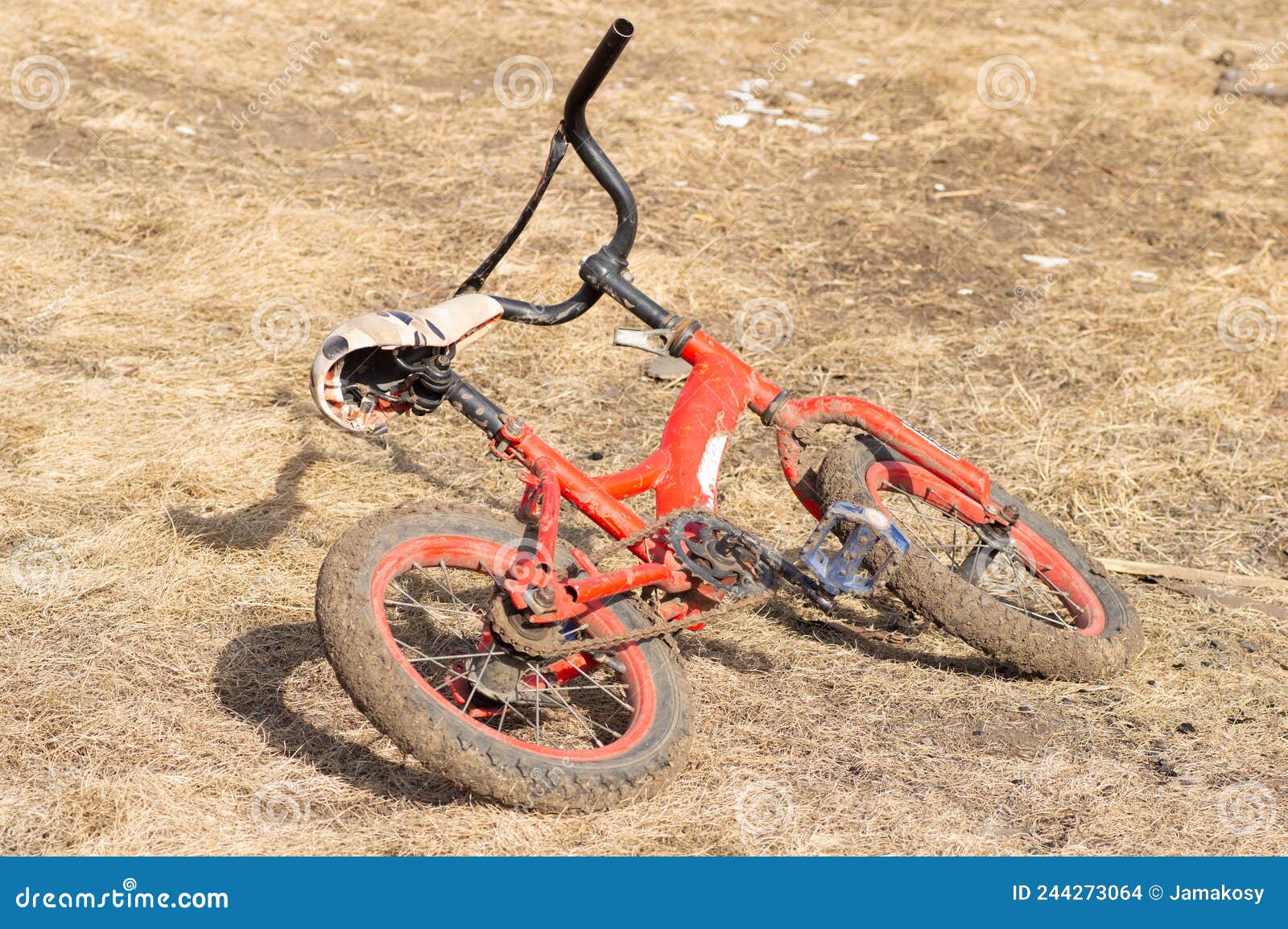 Be Careful while Driving by Bike Lying on the Grass Falling from a ...