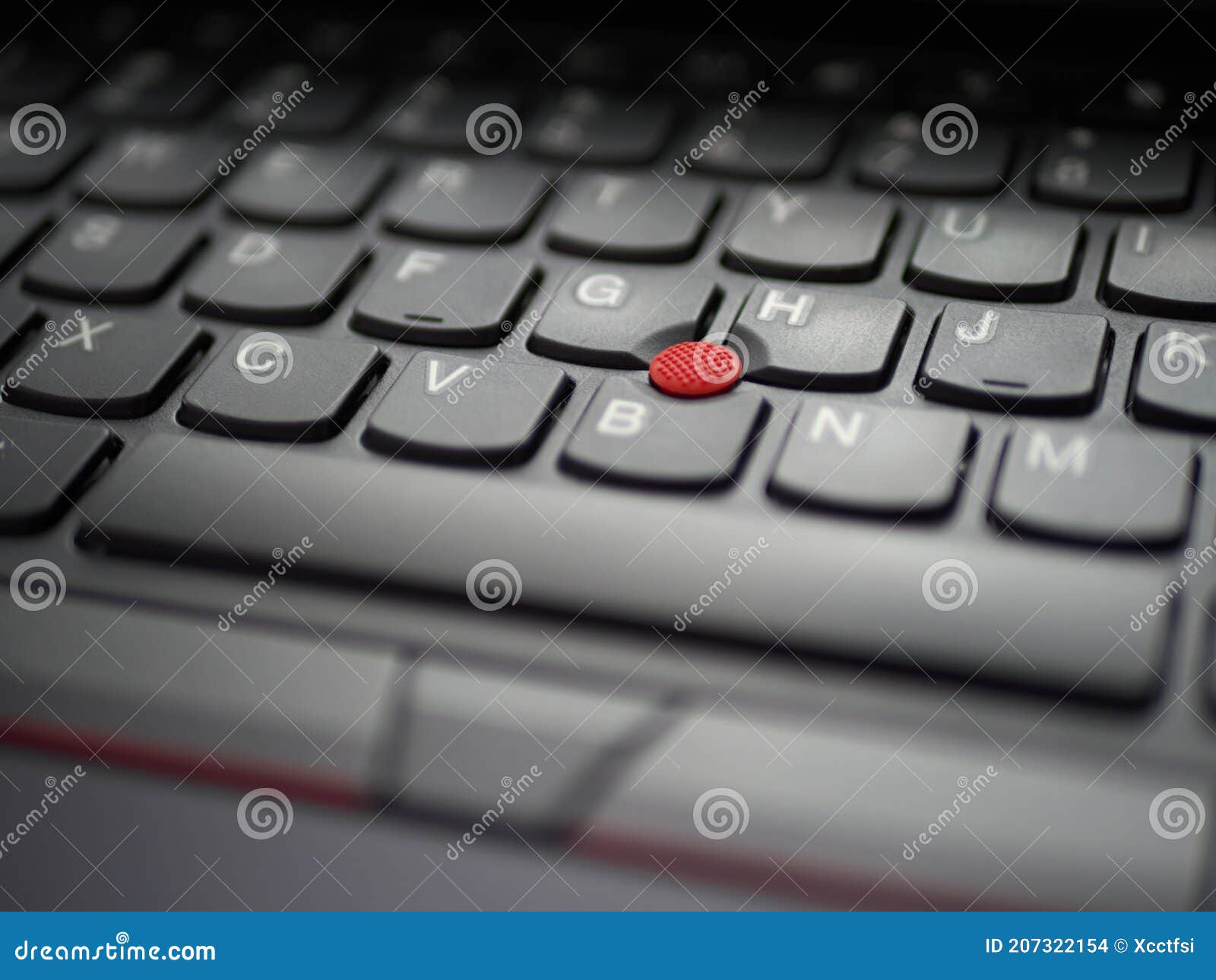 ThinkPad with Red Touch Point Stock Photo - of perilous: 207322154