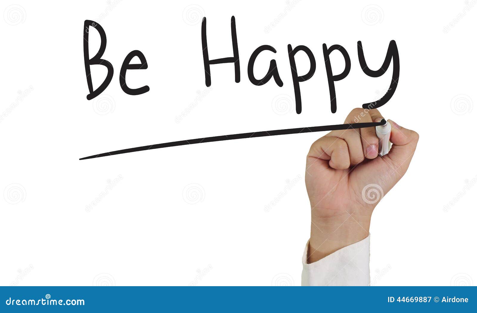 Be Happy stock image. Image of quote, design, marker - 44669887