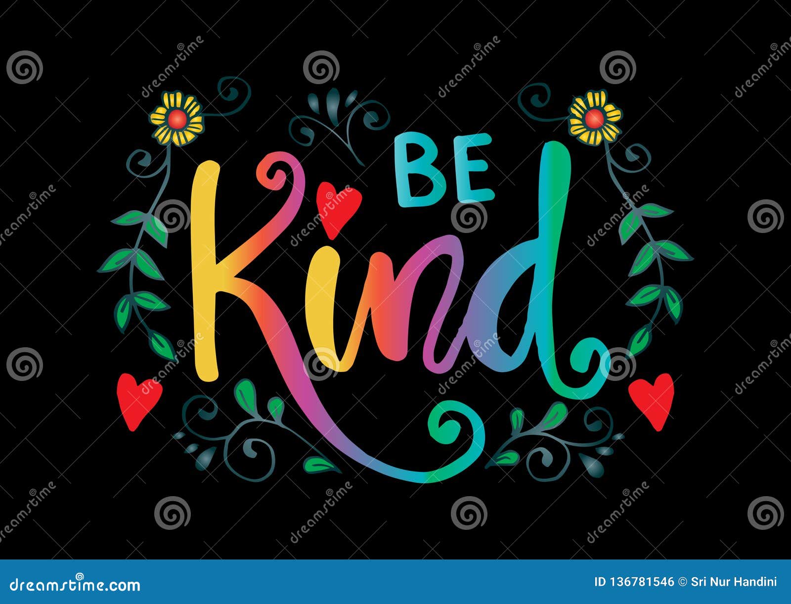 be kind hand lettering.