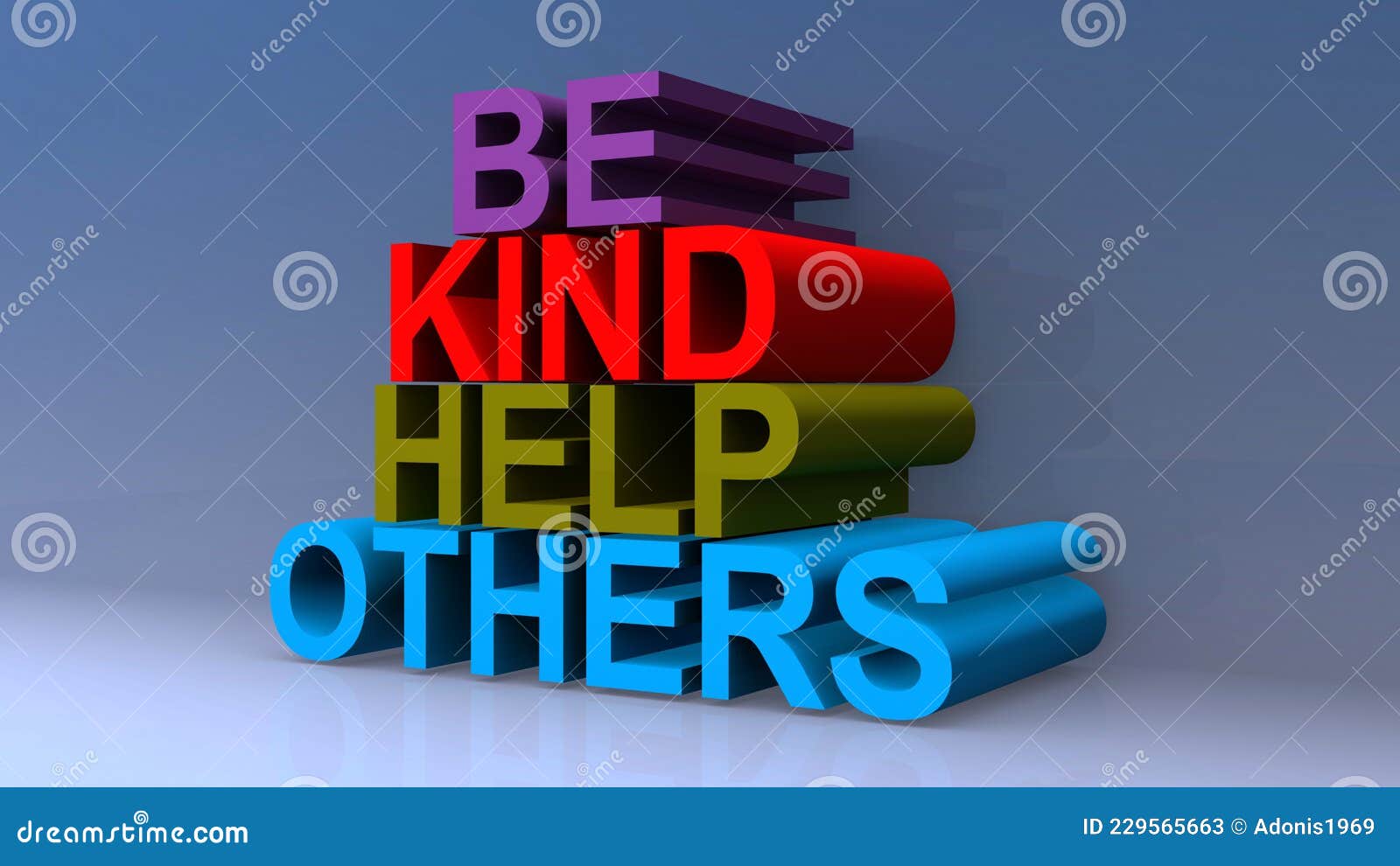 Be Kind Help Others on Blue Stock Illustration Illustration of