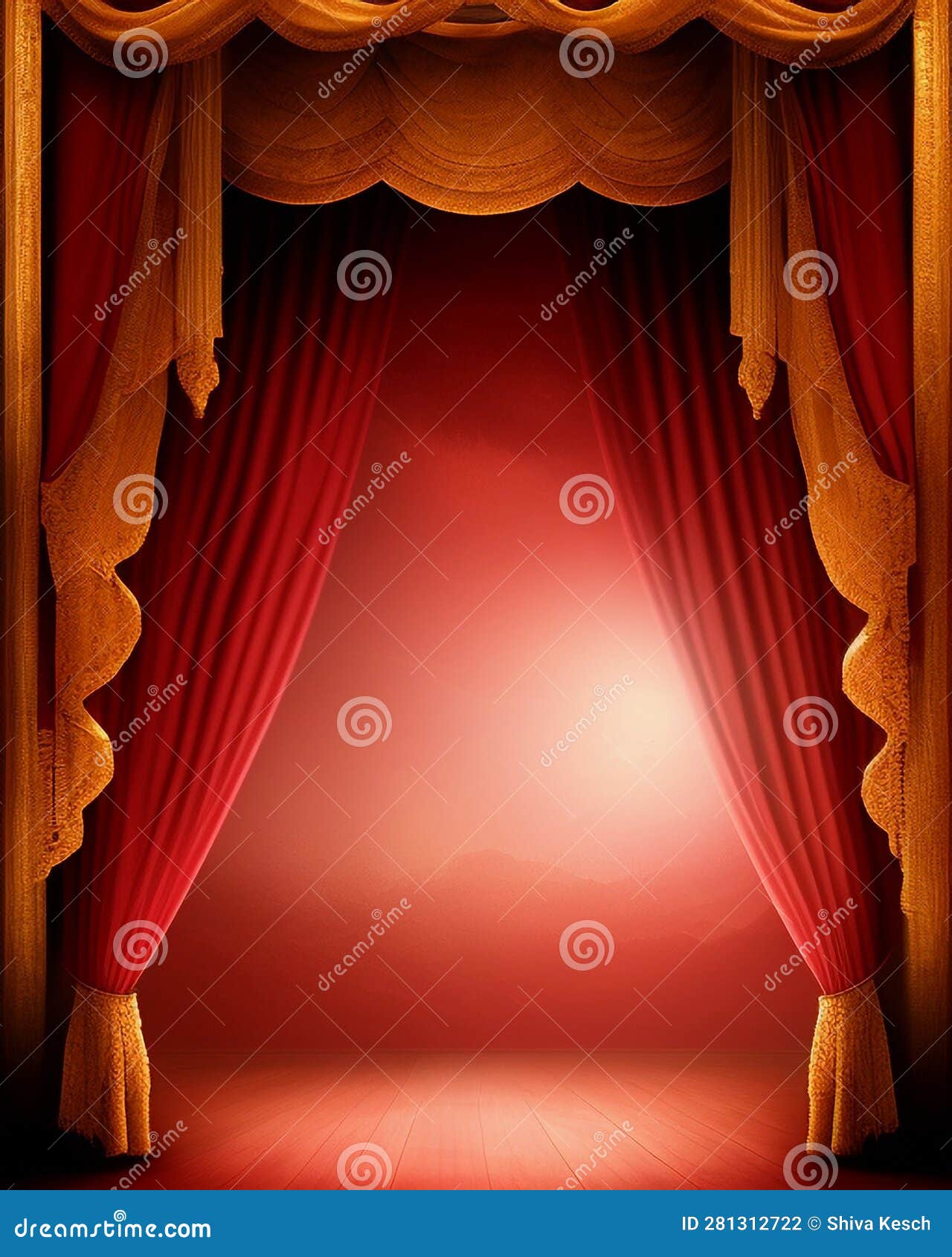 Be the Main Character of Your Life! Theatre and Red Curtains Stock