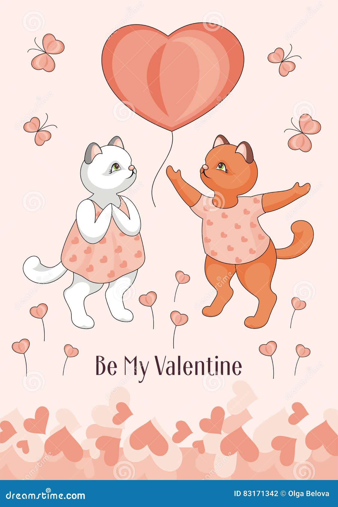 Be My Valentine card stock vector. Illustration of fluffy - 83171342