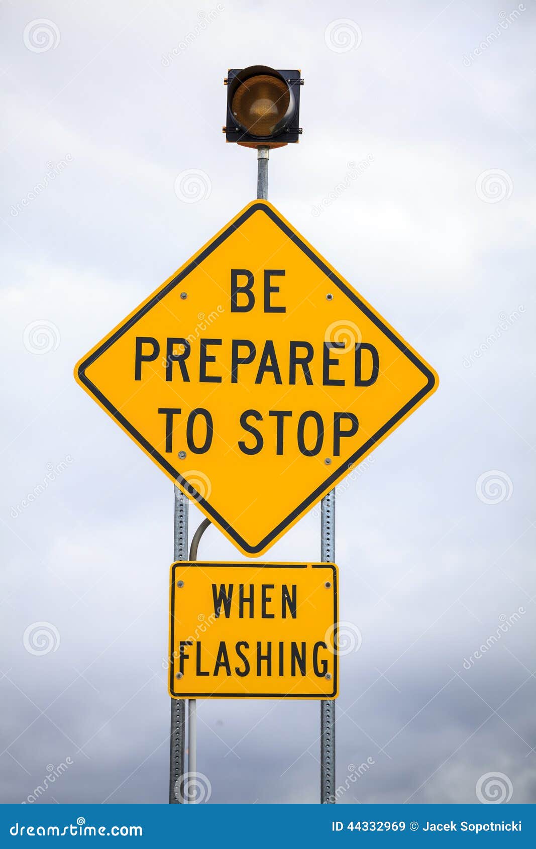 Be Prepared To Stop when Flashing, Road Sign Stock Image Image of