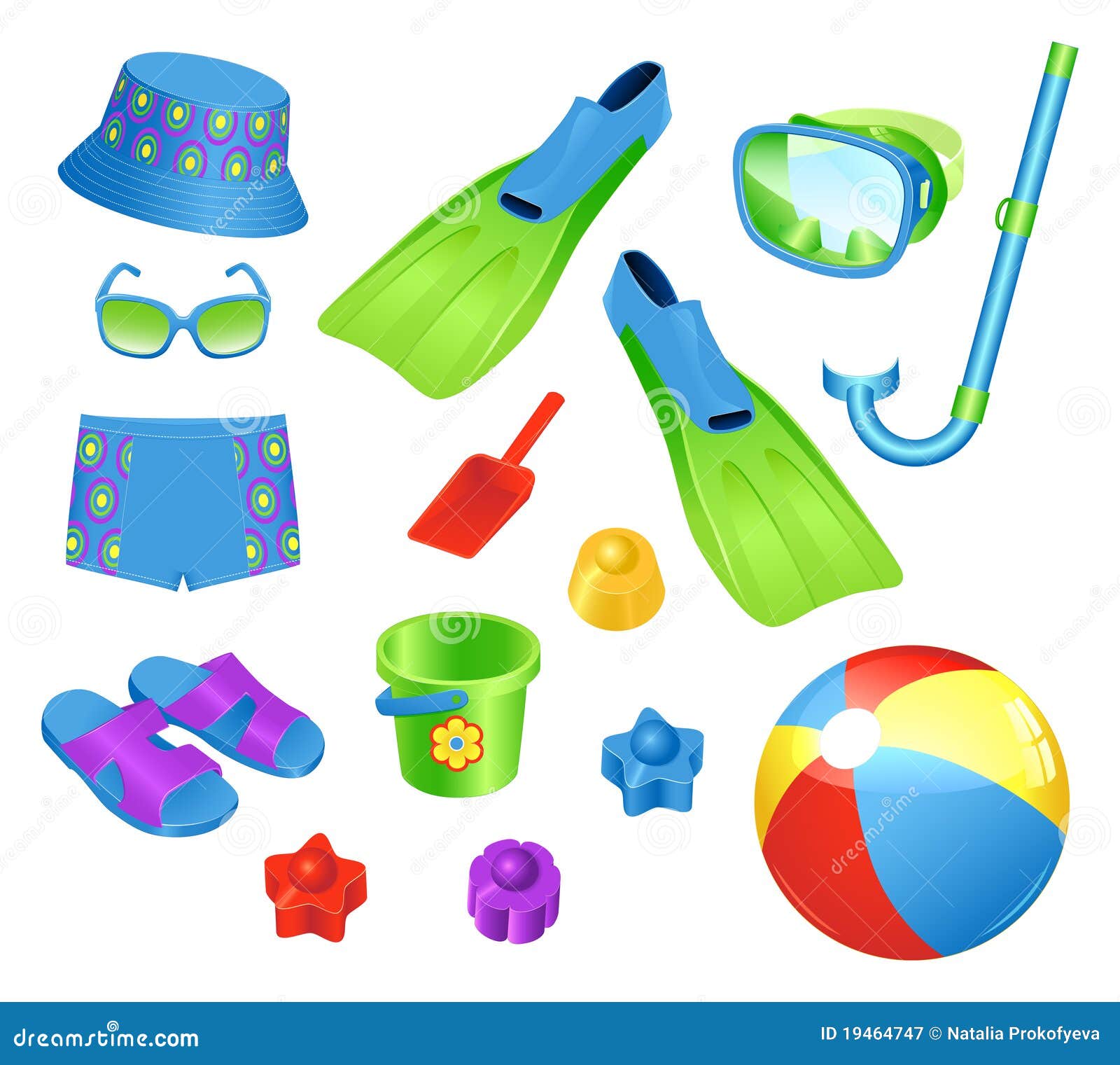 Beach accessories for boy stock vector. Illustration of beach 19464747