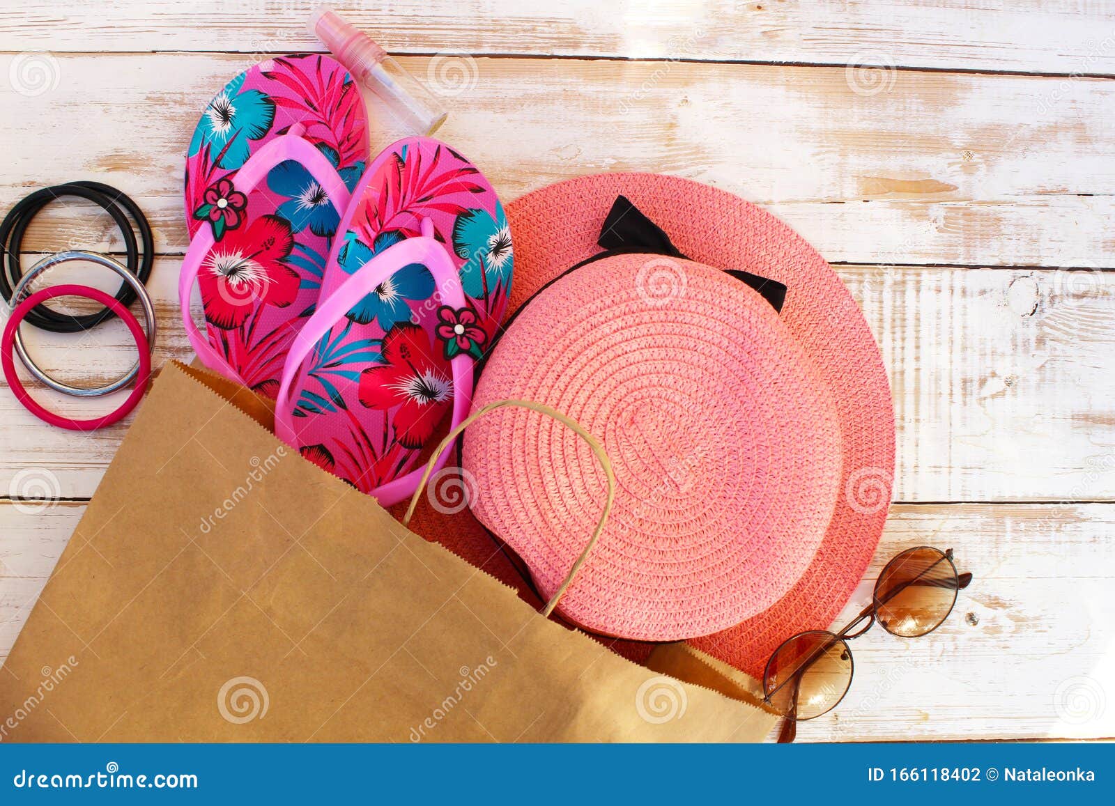 Beach Accessories for Women or Girls. Stock Photo - Image of woman ...