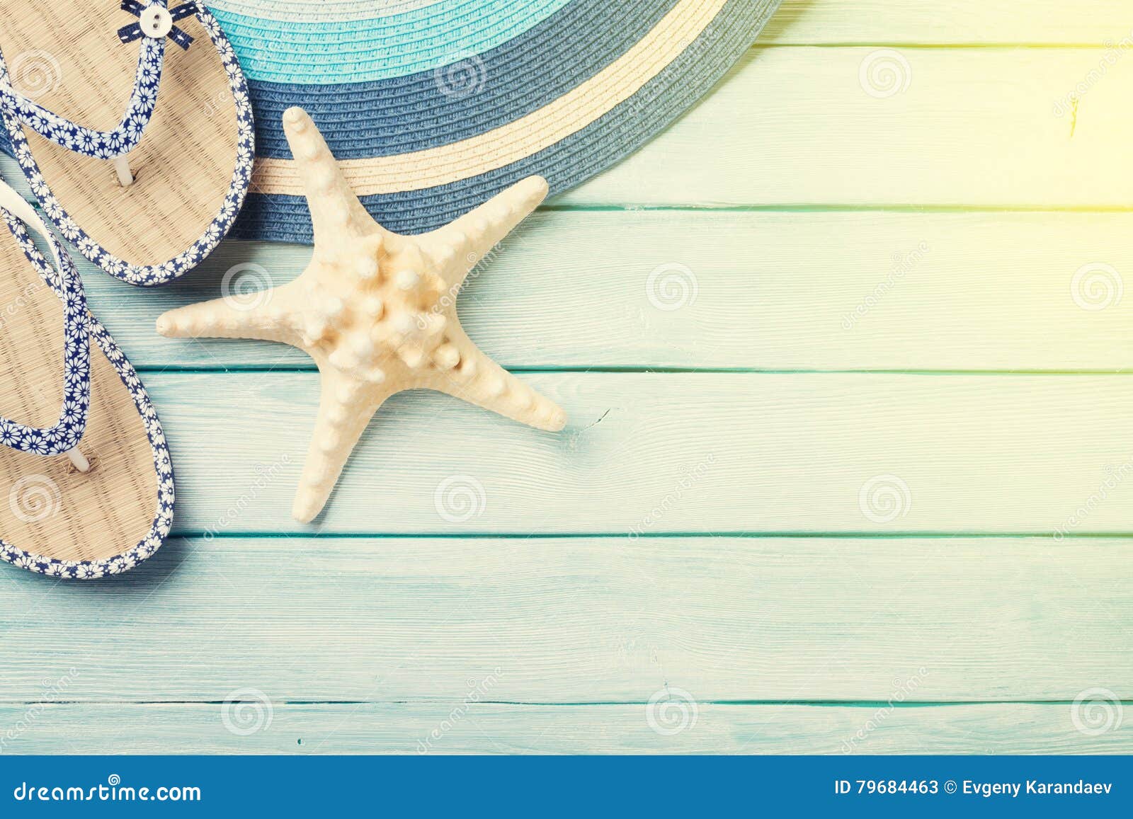 Beach Accessories on Wooden Background Stock Image - Image of plank ...