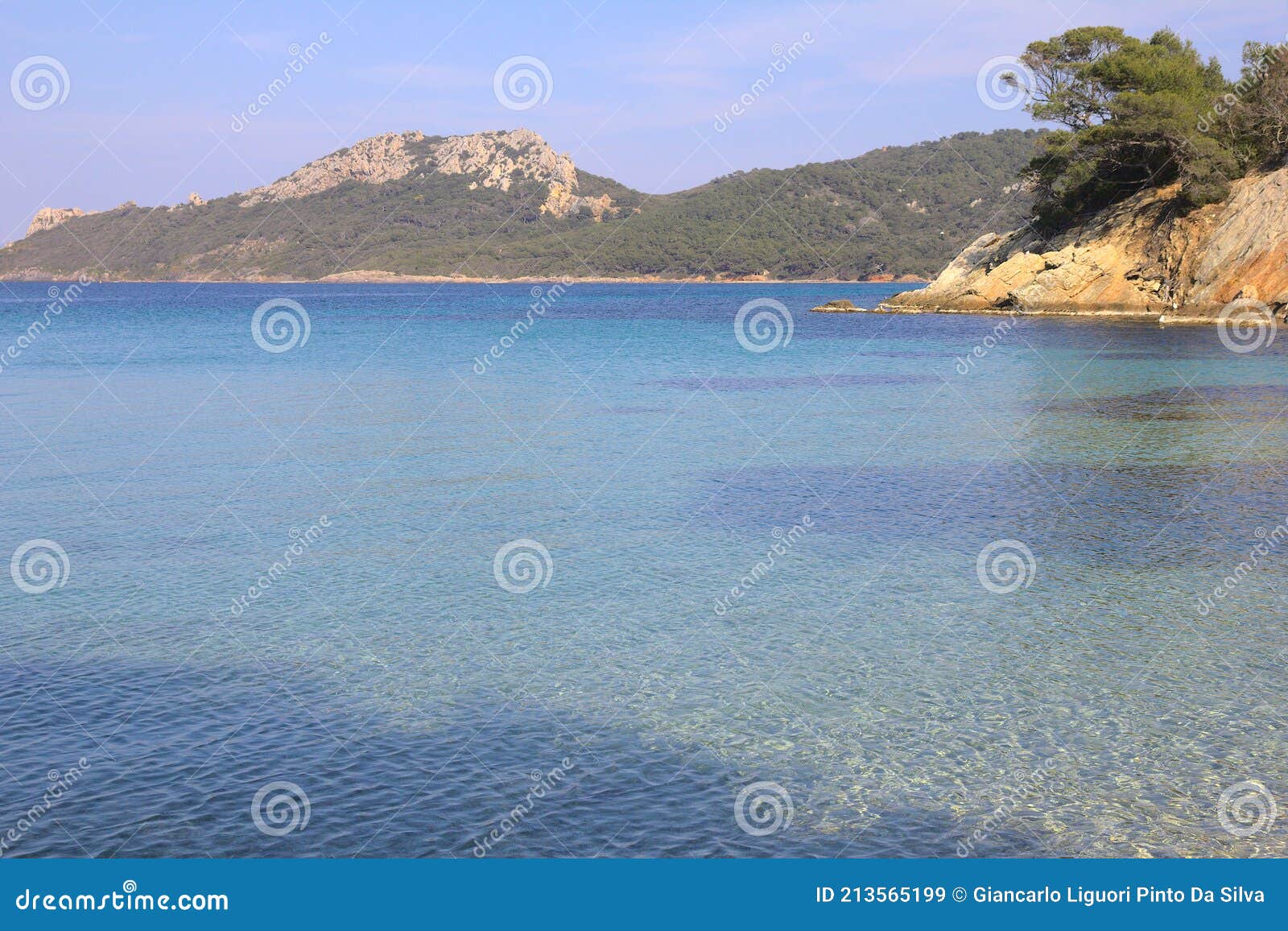 Beach of Alycastre in Porquerolles, France Stock Image - Image of ...