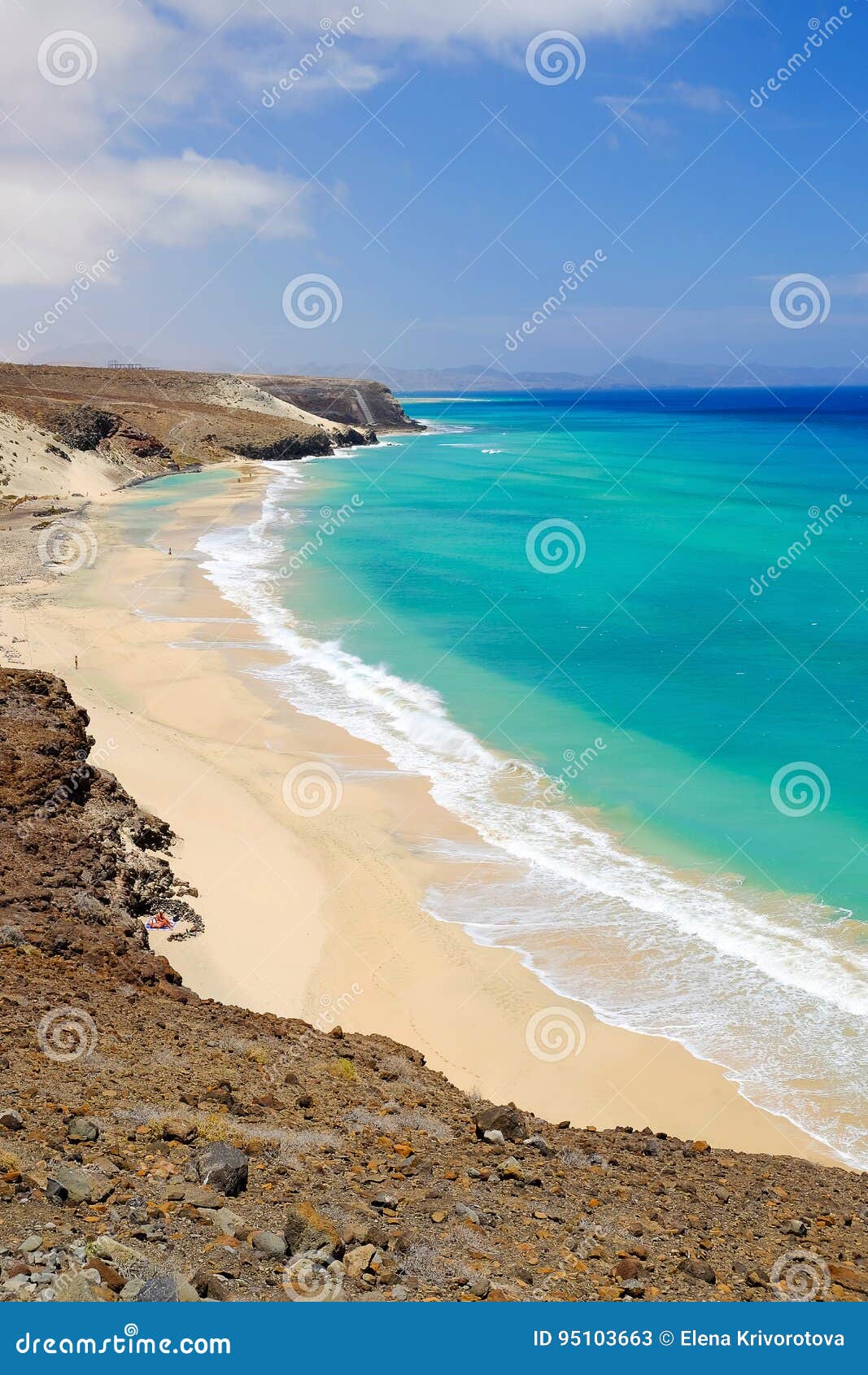 Mal Nombre Beach on the South East Coast of Fuerteventura Stock