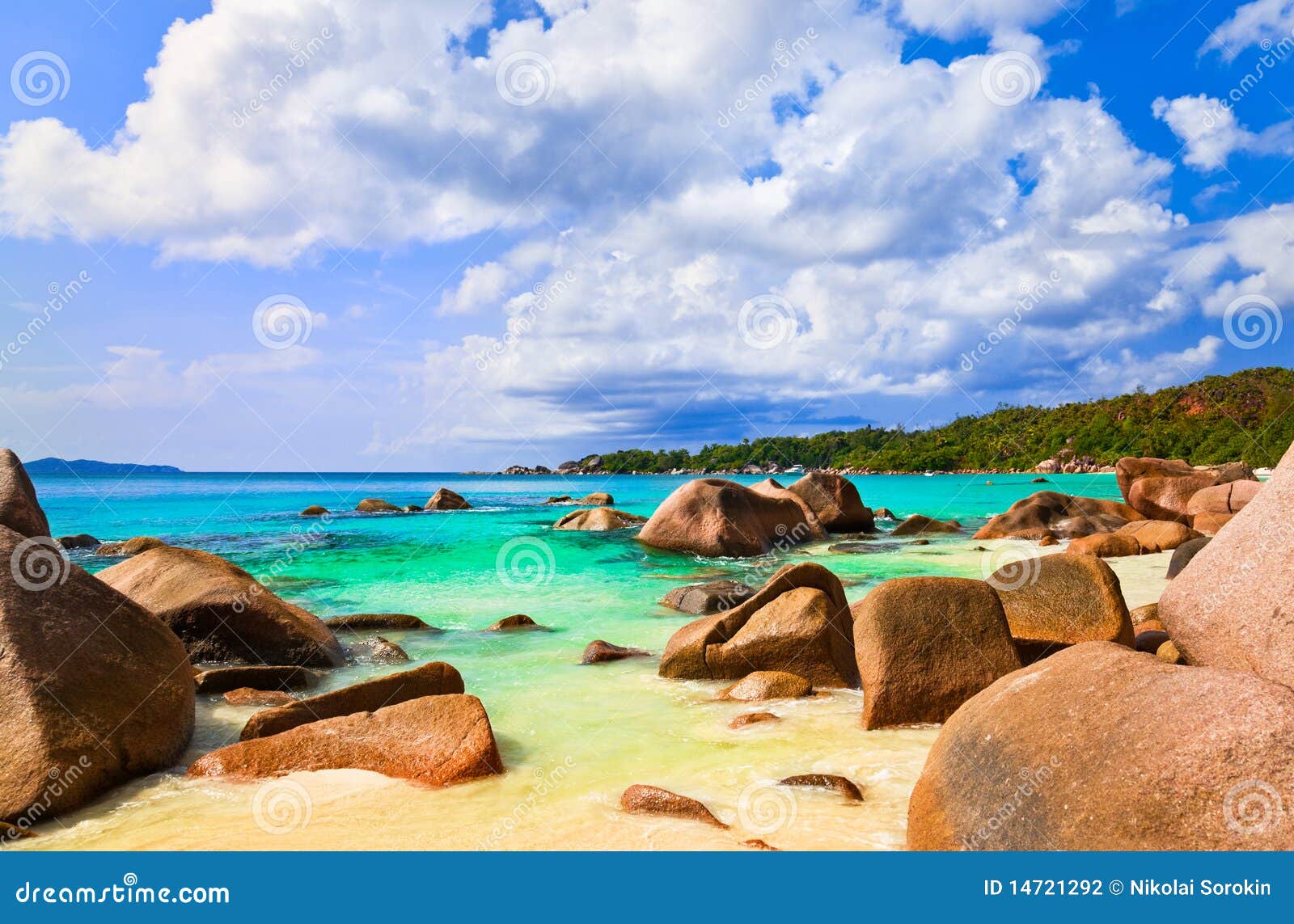 beach anse lazio at island praslin, seychelles