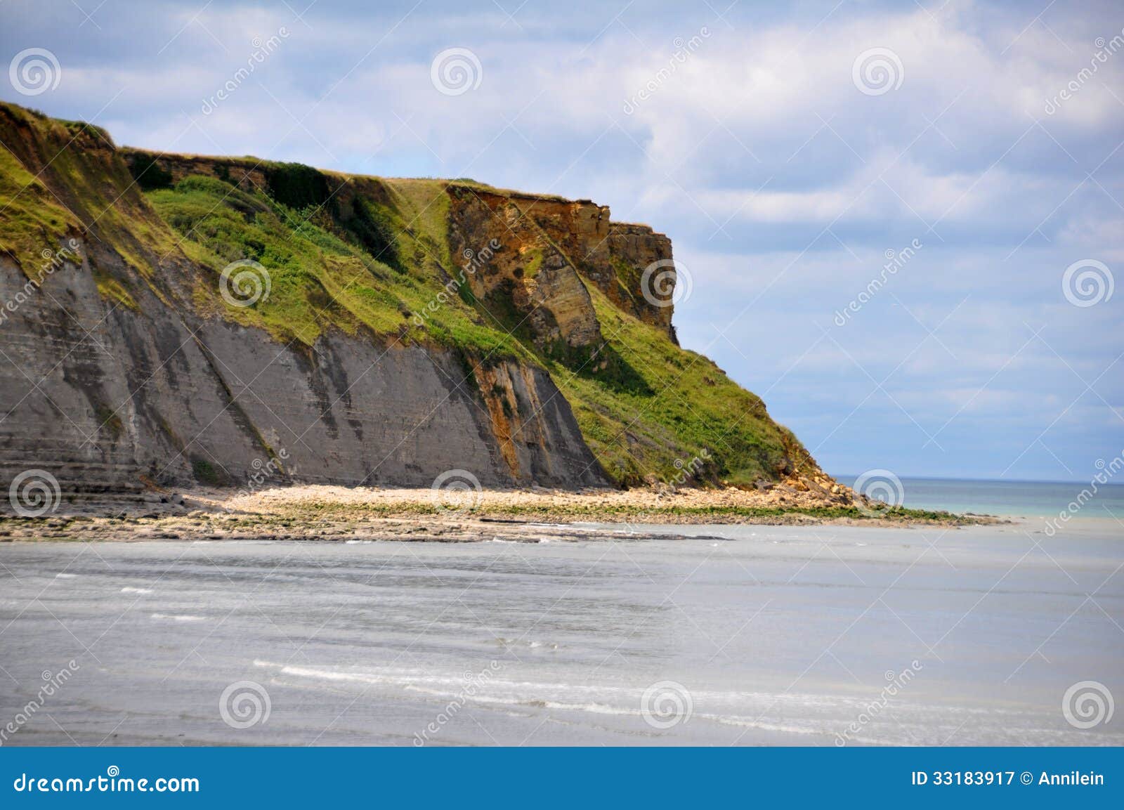 Beach of Arromanches in France Stock Image - Image of coastline, coast ...