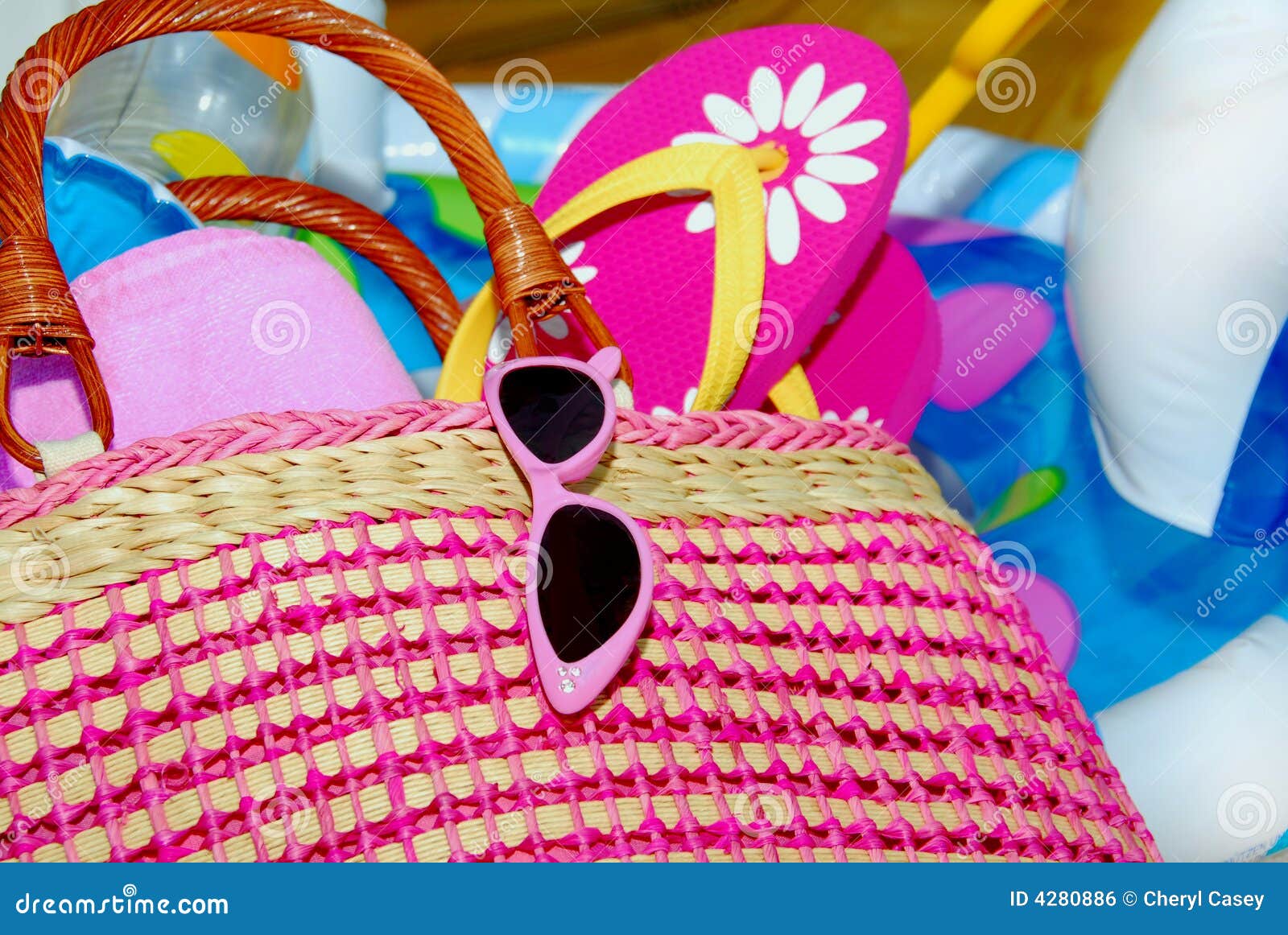 Beach Bag and Accessories stock photo. Image of footwear 4280886