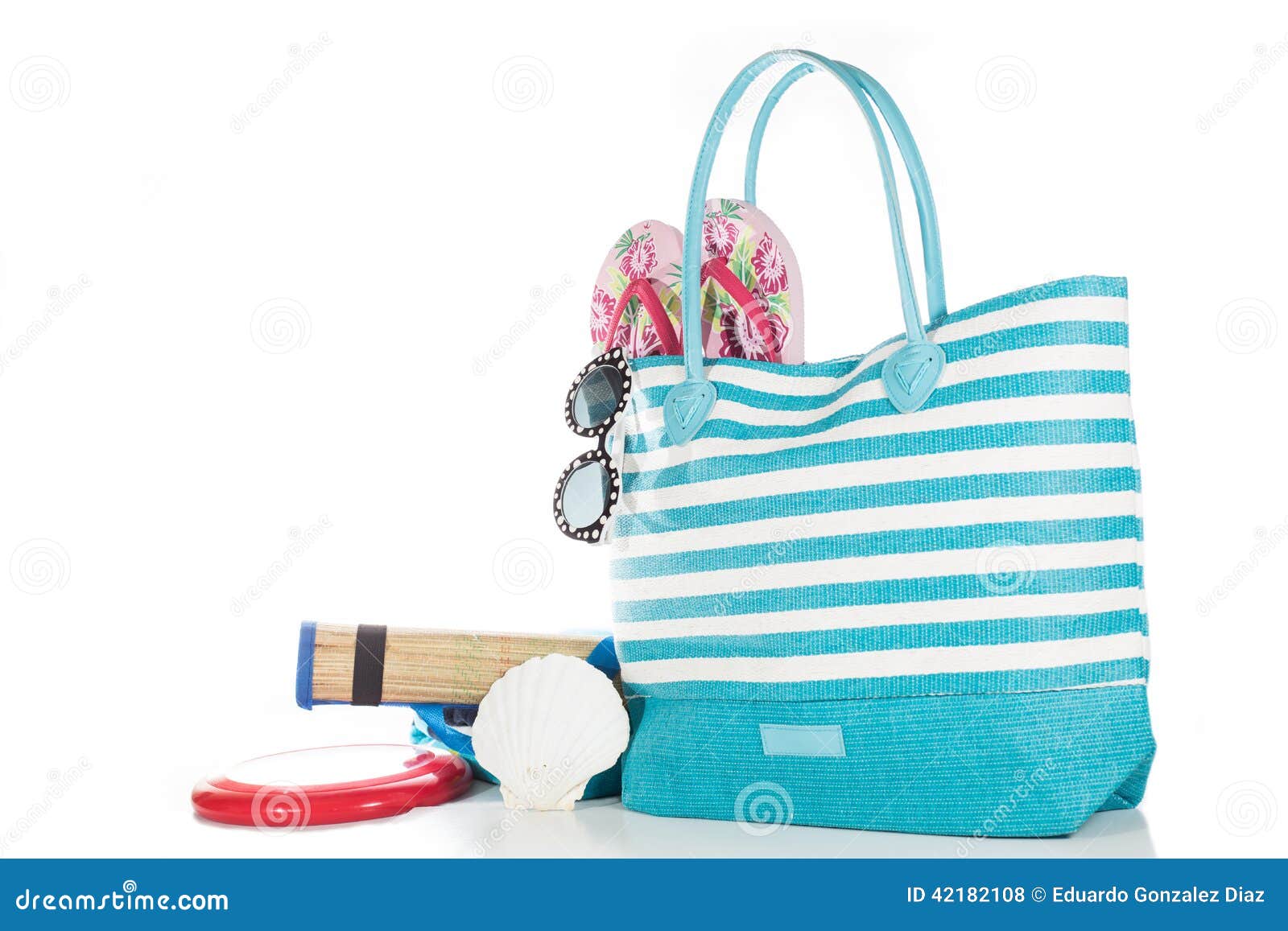 Beach bag stock photo. Image of conceptual, flop, shoes 42182108