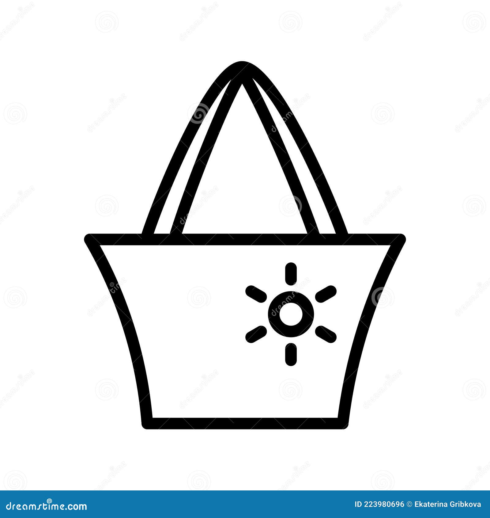 Beach Bag Line Icon. Summer Bag Beach Accessory Stock Vector ...