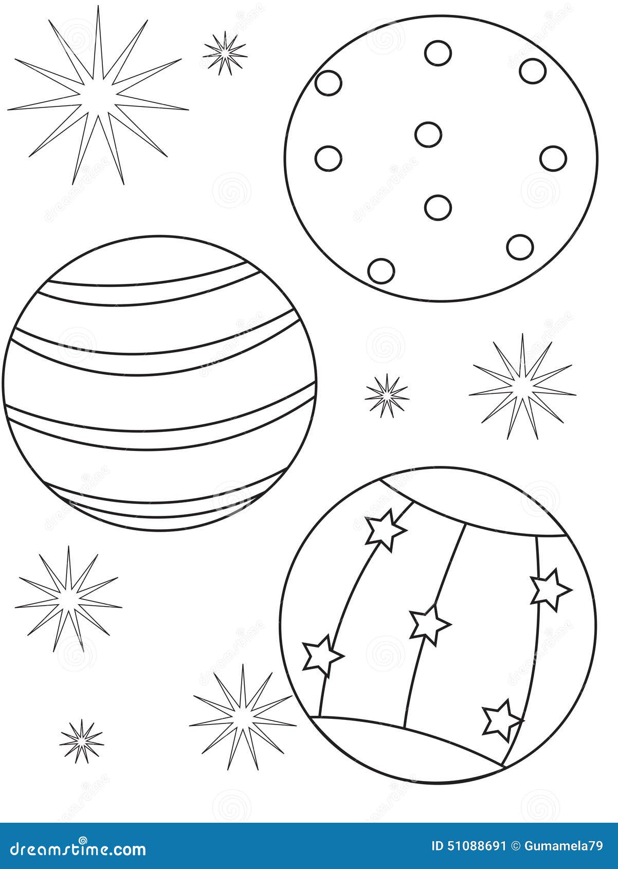 Beach ball coloring page Royalty Free Illustration
