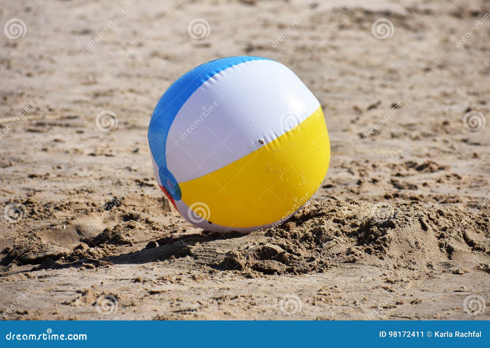 Beach Ball in Sand stock image. Image of game, sand, ball 98172411