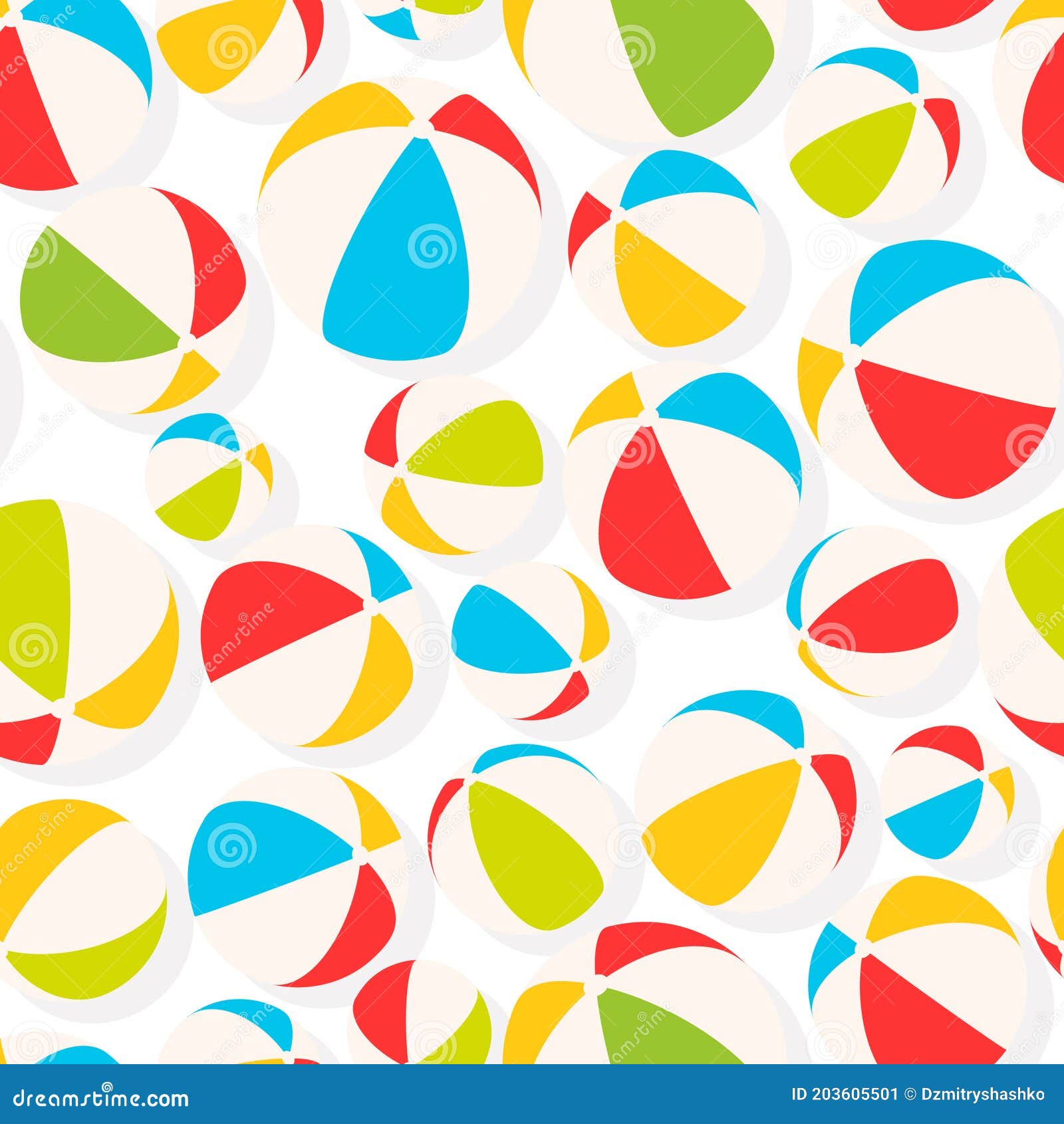 Beach Ball Seamless Pattern Stock Vector Illustration of design