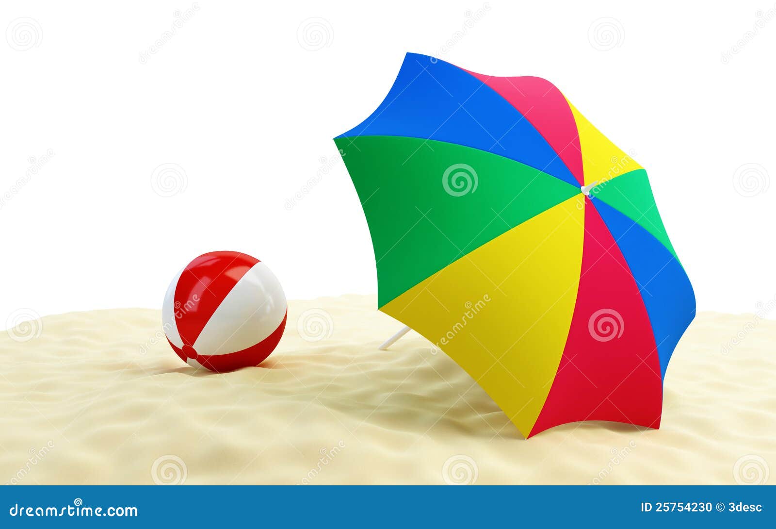 Beach ball umbrella beach stock illustration. Illustration of play