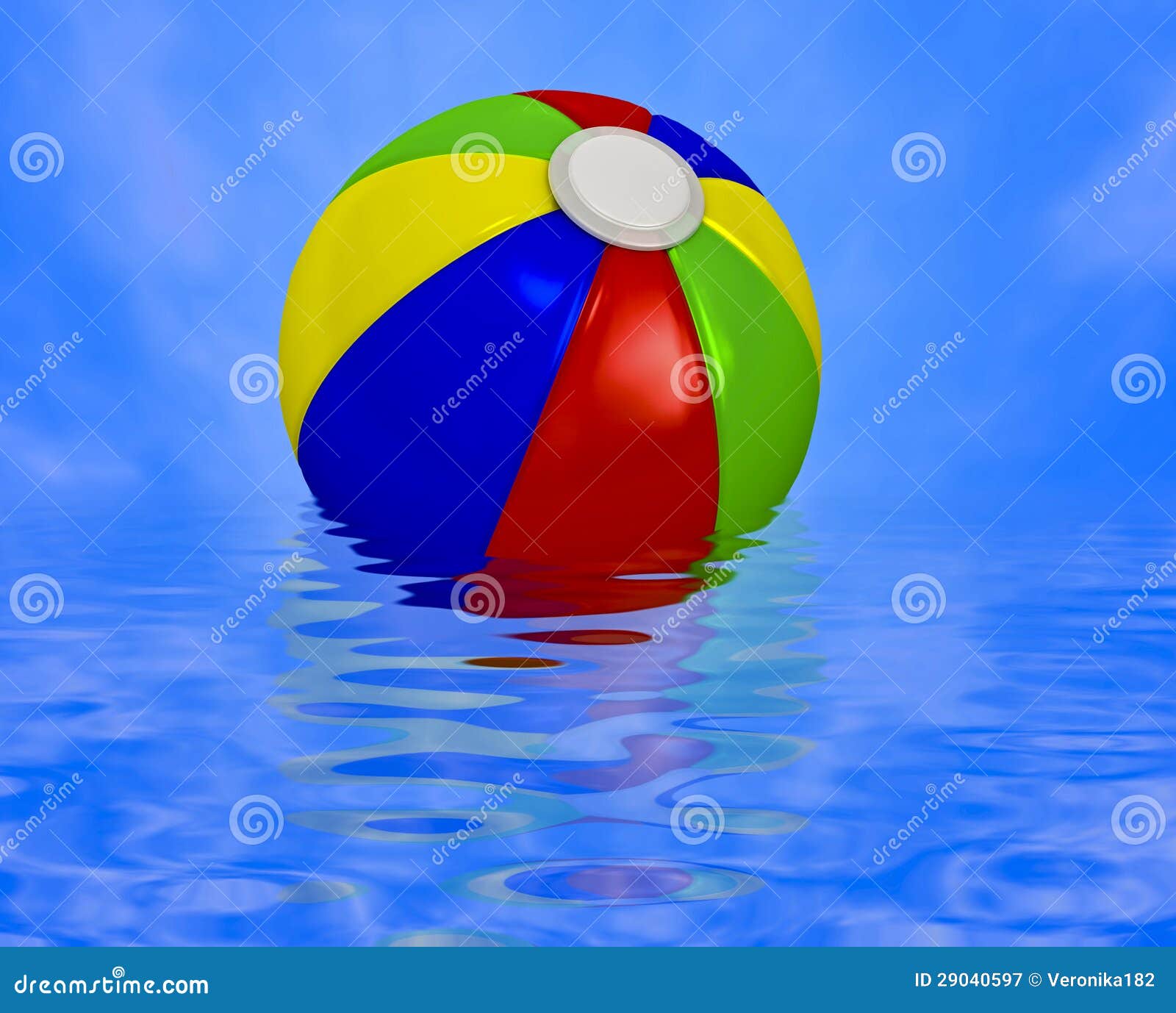 Beach ball on water stock image. Image of holiday, colored 29040597