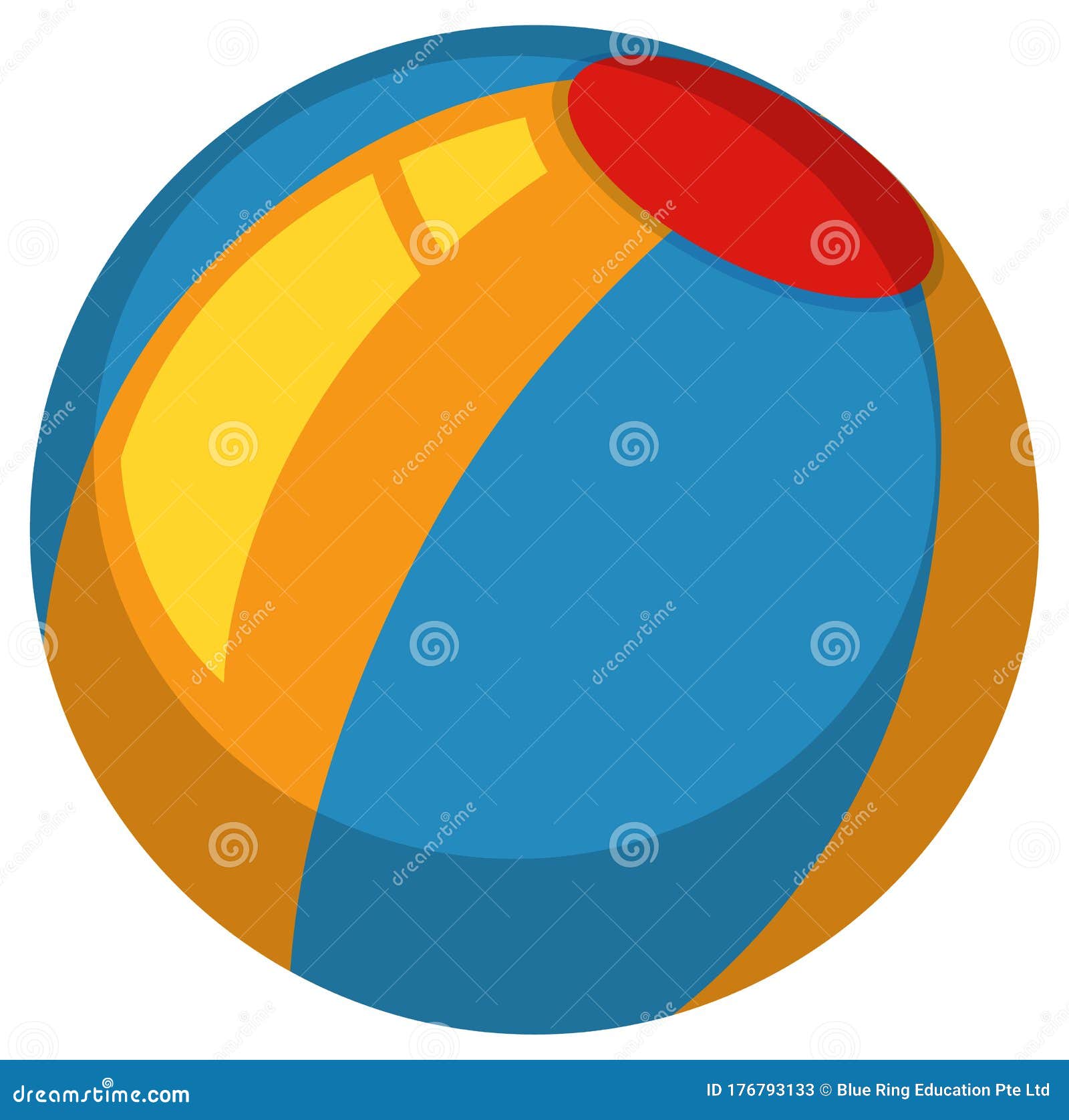 Beach Ball on White Background Stock Vector Illustration of leisure
