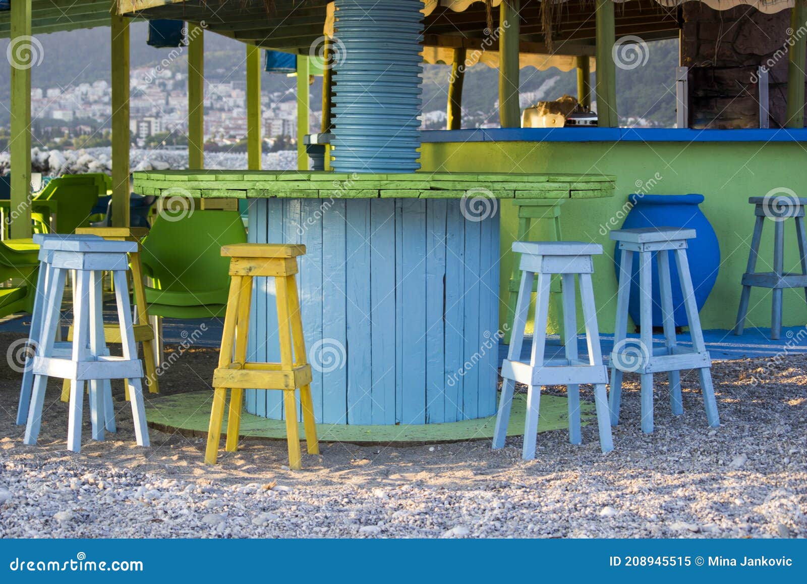 Beach bar chairs beach bar stock image. Image of natural 208945515
