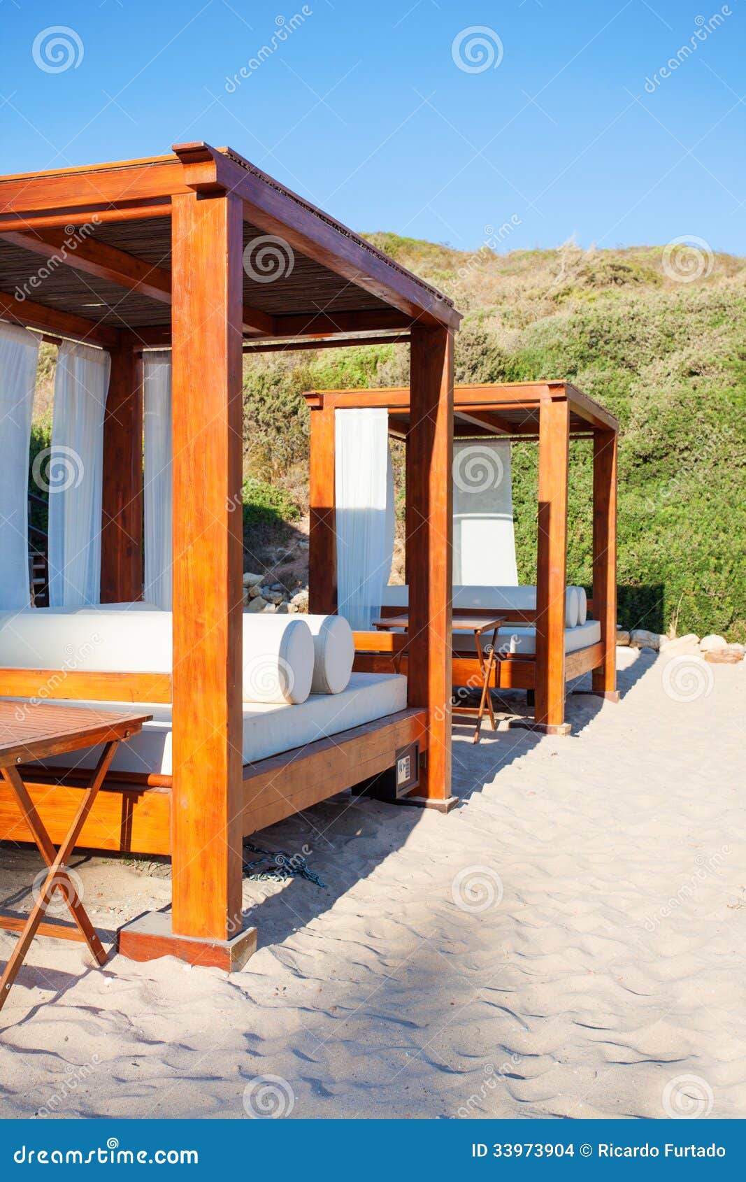 Beach bed stock photo. Image of vacation, beach, sand 33973904