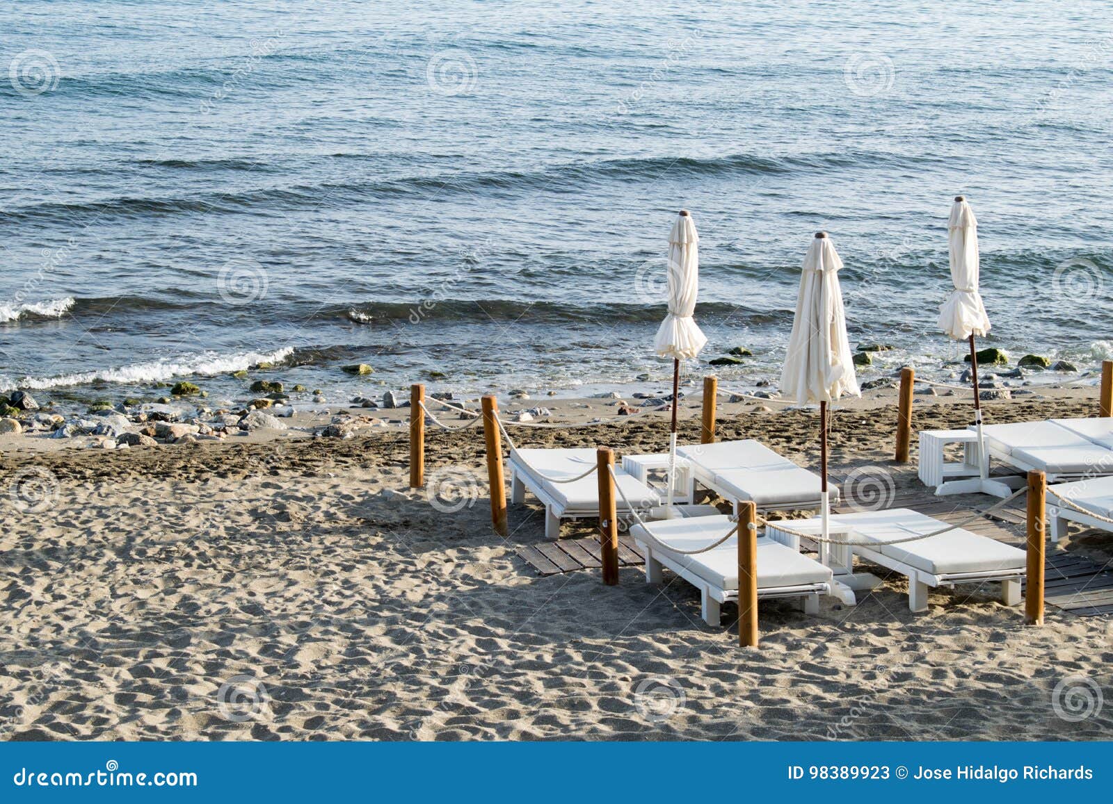 Beach beds on the beach stock image. Image of blackandwhite 98389923