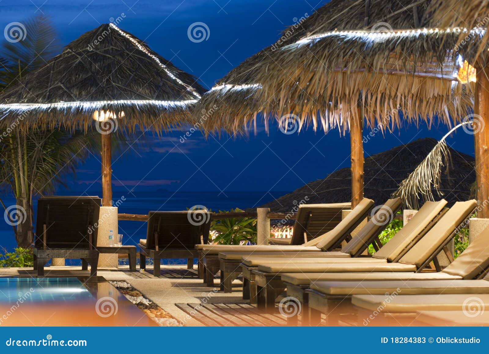 Beach beds at resort stock image. Image of leisure, paradise 18284383