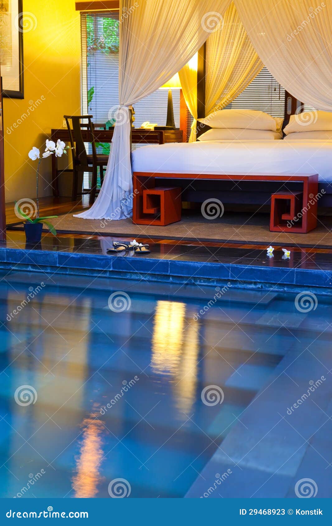 Beach Beds for Rest at the Pool Stock Image Image of exotic, nature