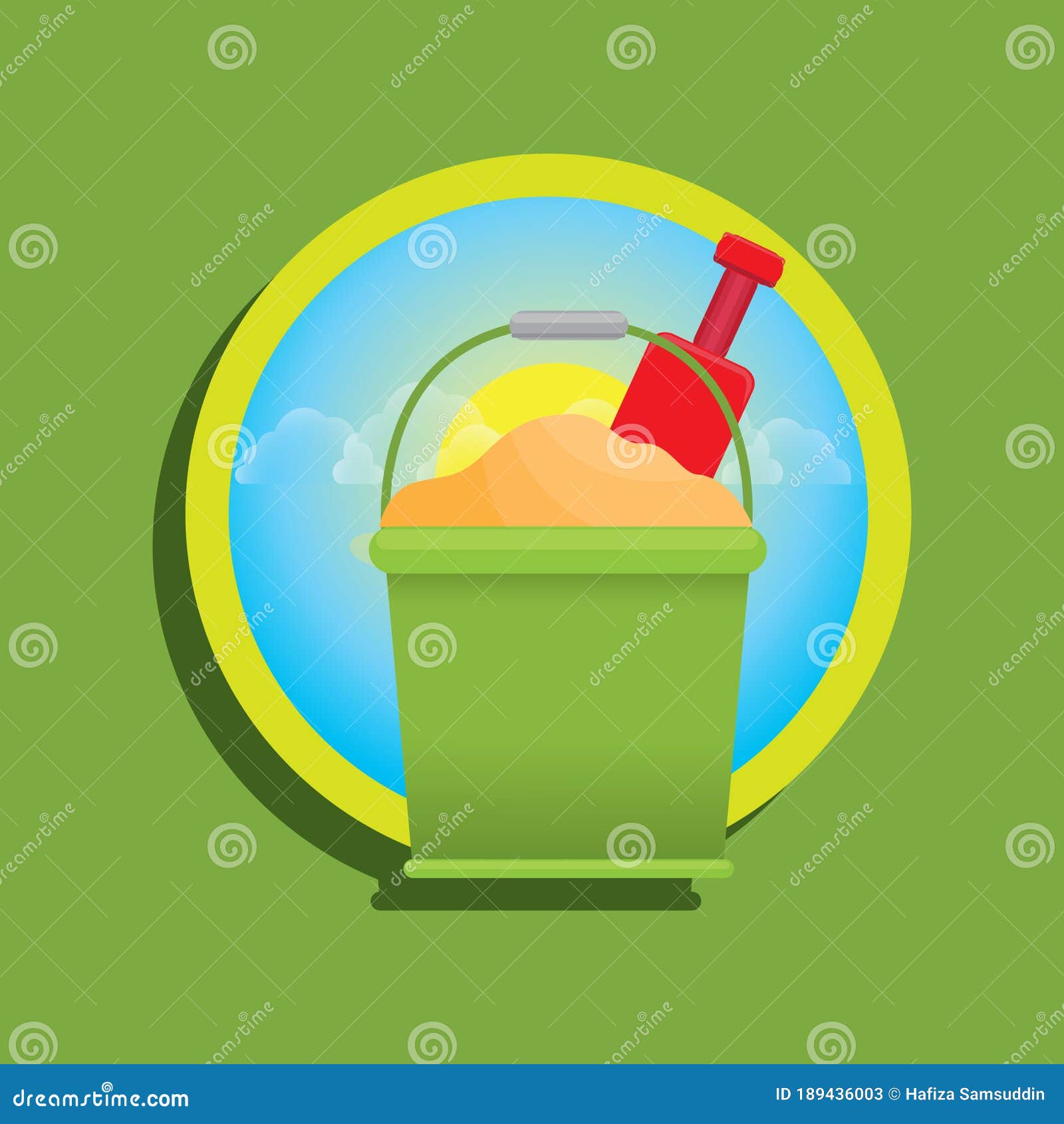 Beach Bucket. Vector Illustration Decorative Design Stock Vector