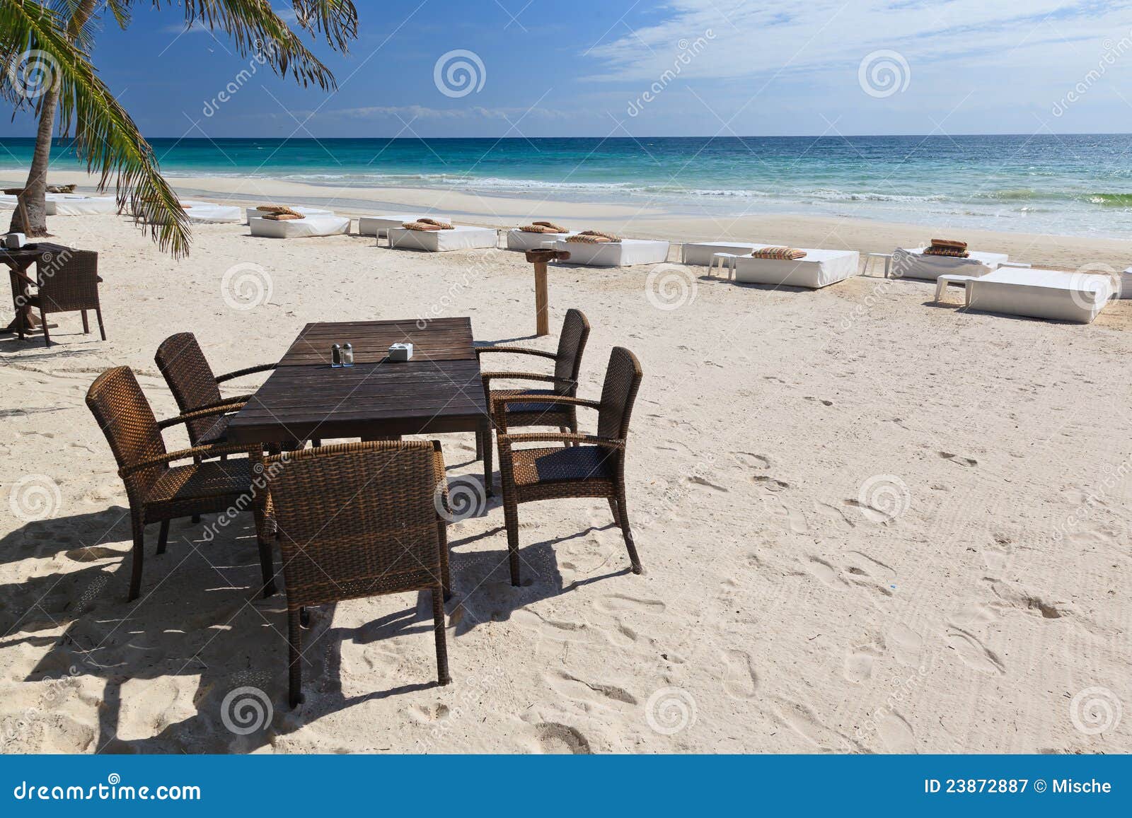 on the beach of caribe near to tulum, mexico