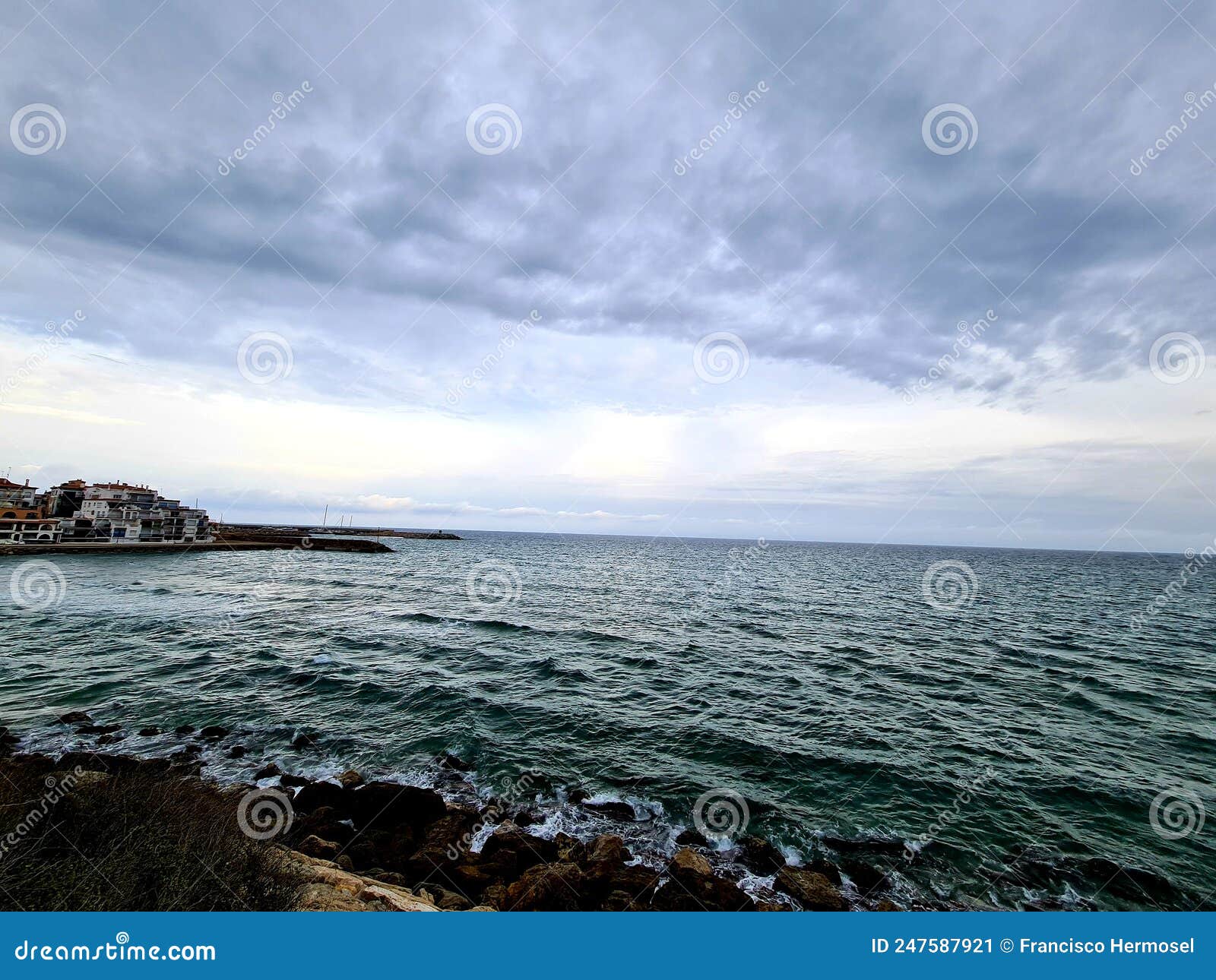 Beach of catalonia stock image. Image of beach, mountains - 247587921