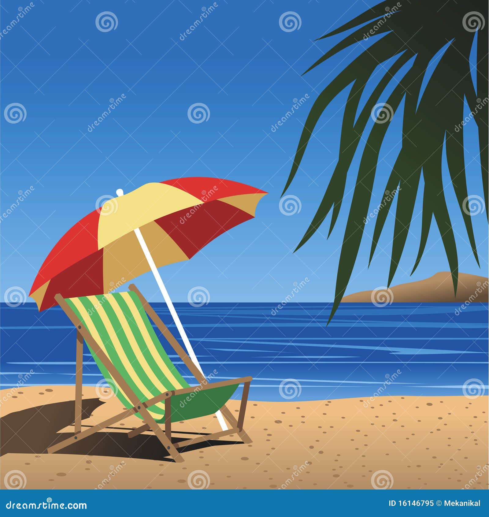 Beach_chair stock vector. Illustration of retirement - 16146795
