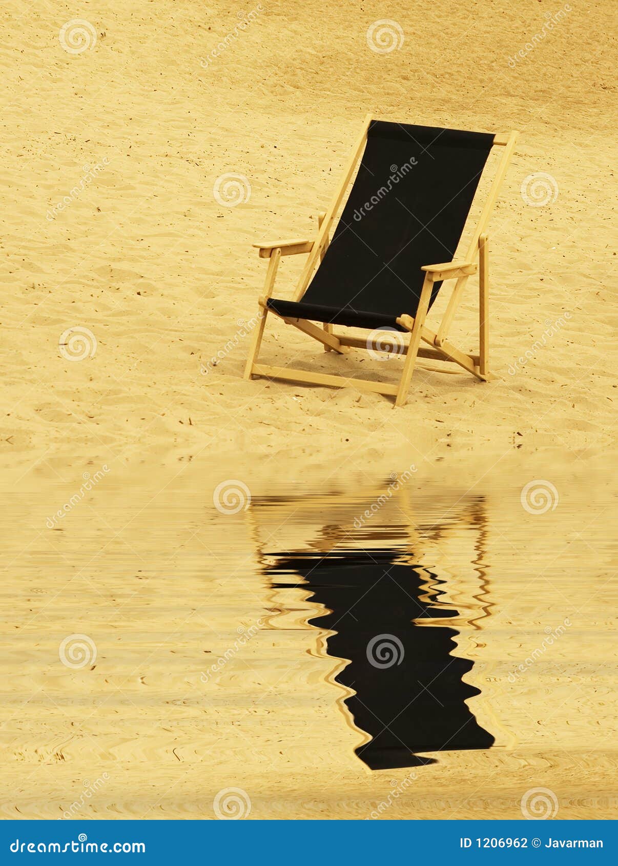 Beach Chair Reflecting in Water Stock Photo Image of summer, paradise