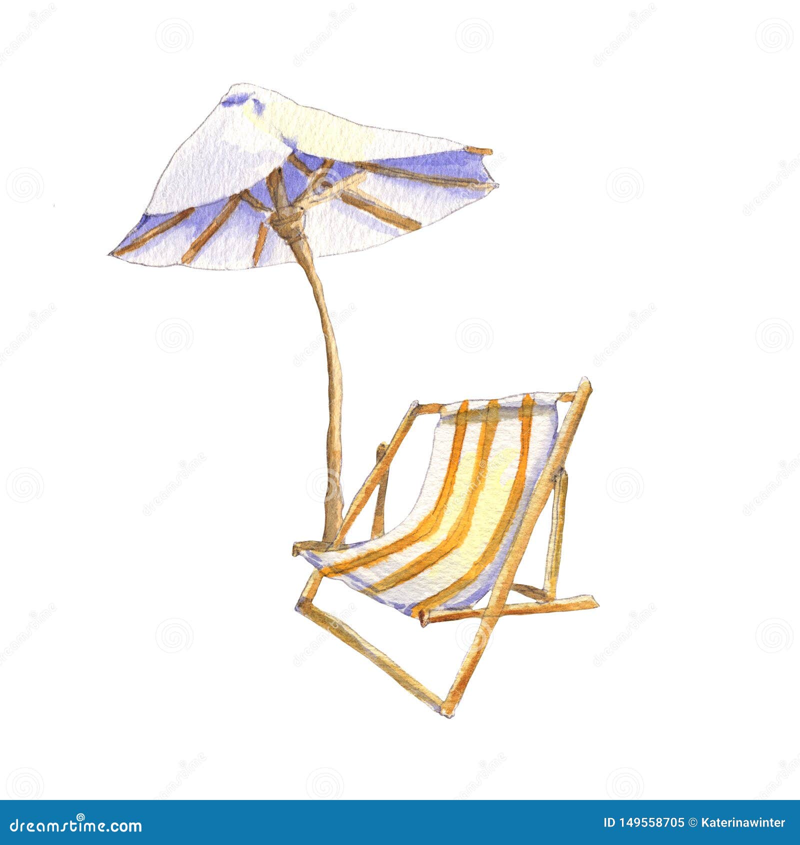 Beach Chair And Umbrella Stock Illustration Illustration Of