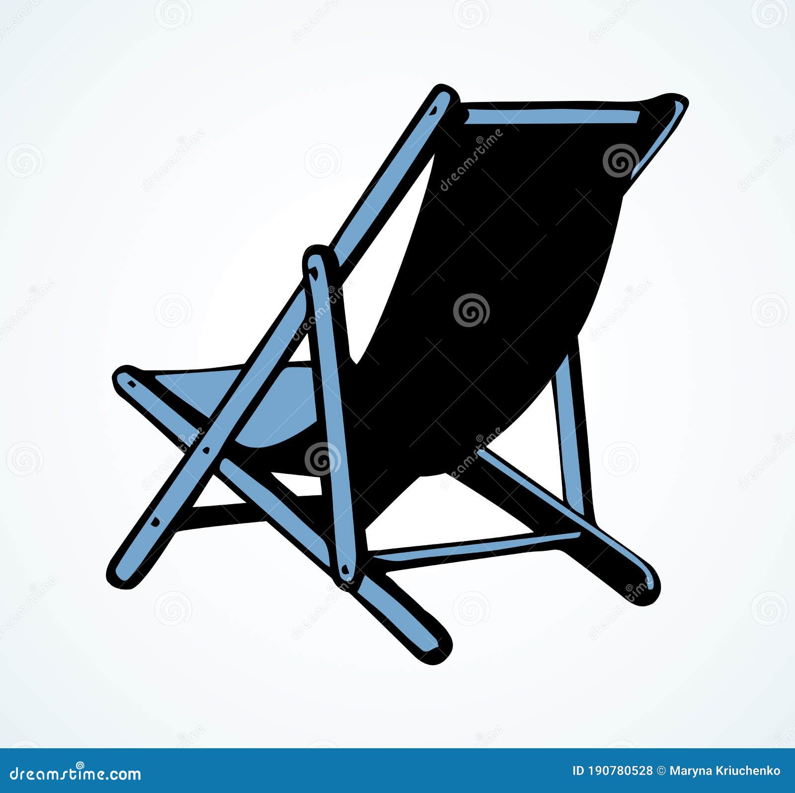 Beach Chair. Vector Freehand Drawing Stock Vector - Illustration of ...